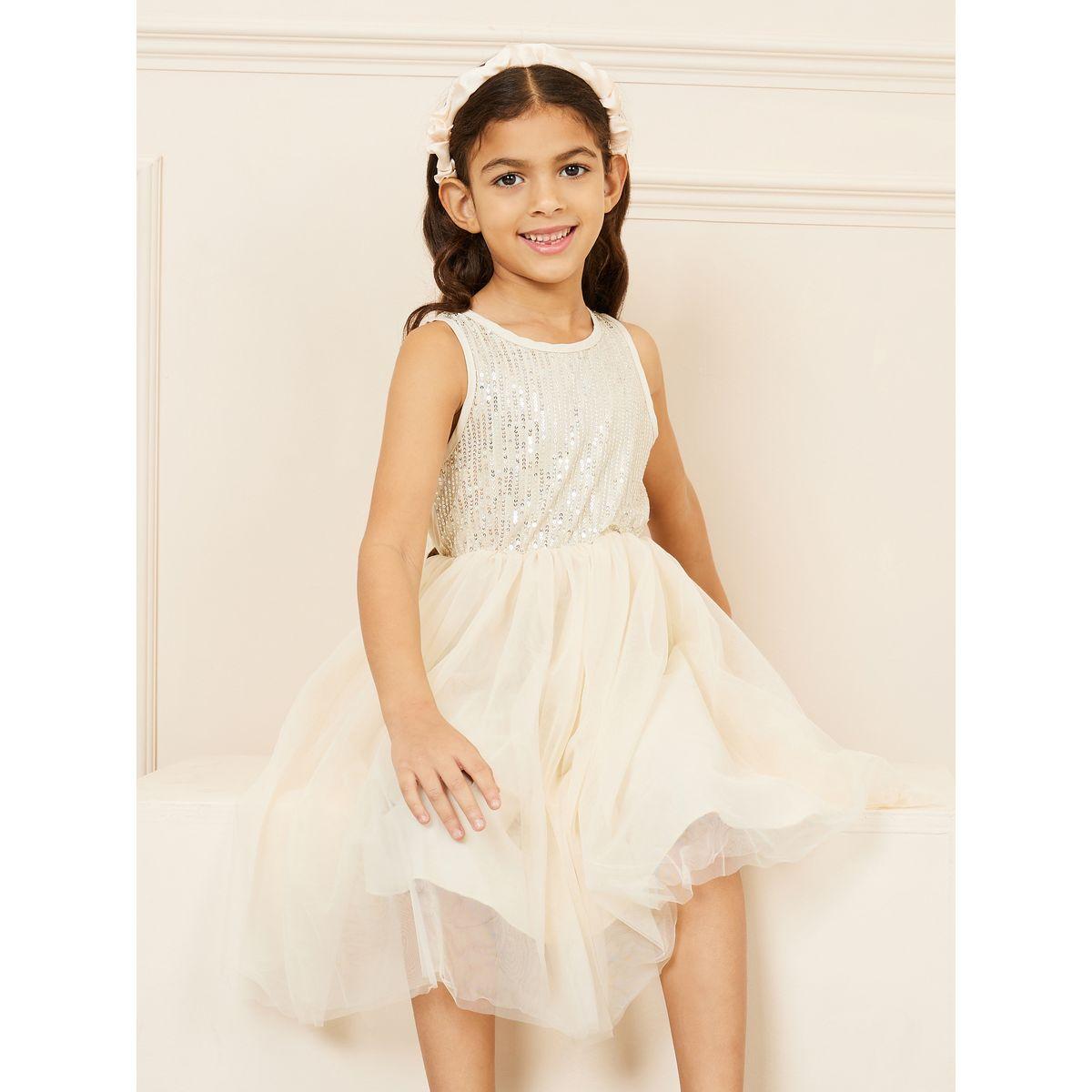 Styli Limited Sequin Detail Mesh Insert Skater Dress-girls-clothing-dressesandjumpsuits-image-1