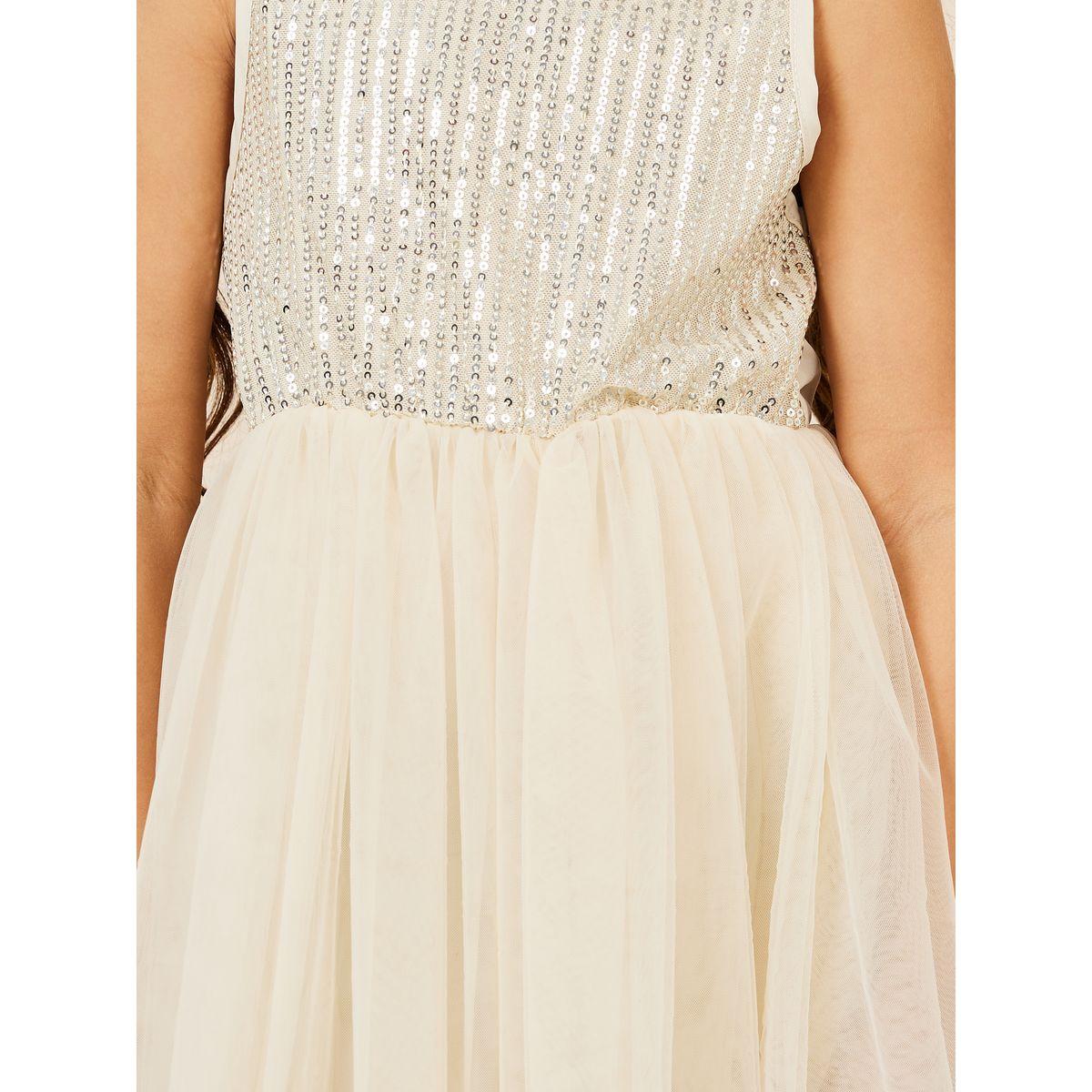 Styli Limited Sequin Detail Mesh Insert Skater Dress-girls-clothing-dressesandjumpsuits-image-4