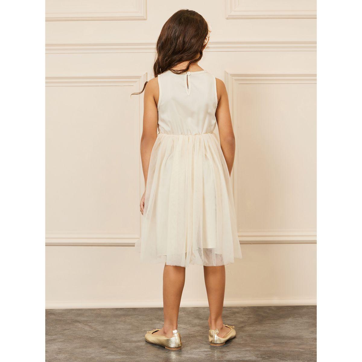 Styli Limited Sequin Detail Mesh Insert Skater Dress-girls-clothing-dressesandjumpsuits-image-5