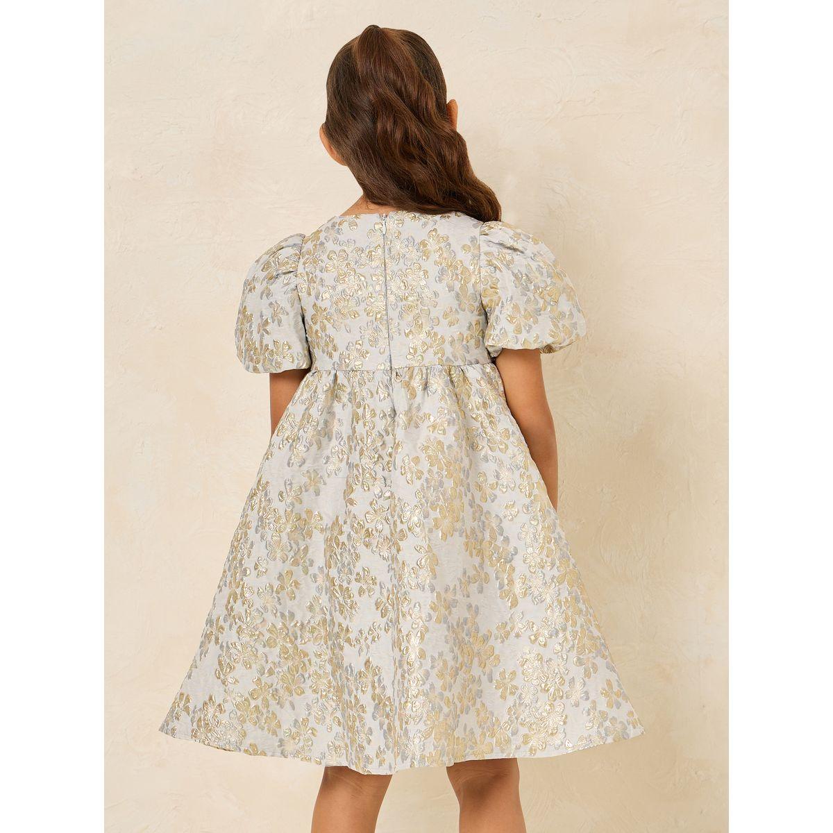 Styli Limited Jacquard Puff Sleeve Dress-girls-clothing-dressesandjumpsuits-image-4
