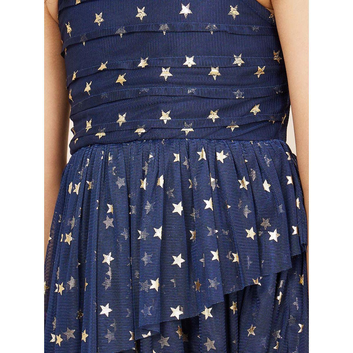 Styli Star Mesh Detail A-Line Dress-girls-clothing-dressesandjumpsuits-image-3