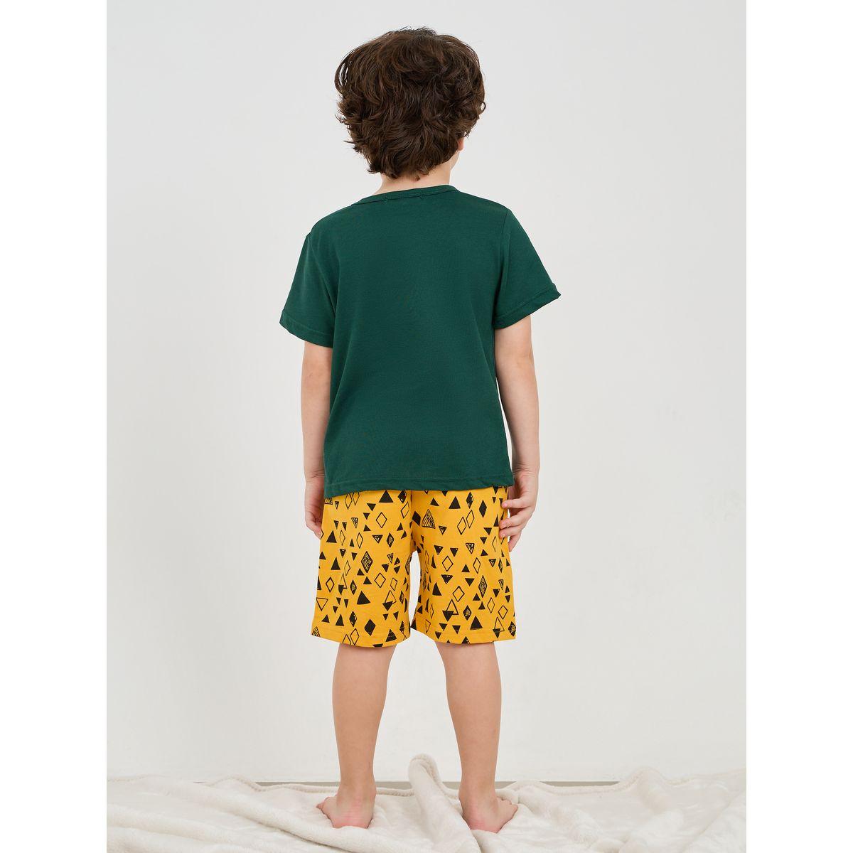 Styli Slogan Print Short Sleeve T-Shirt & All Over Print Short Set-boys-clothing-nightwear-image-4