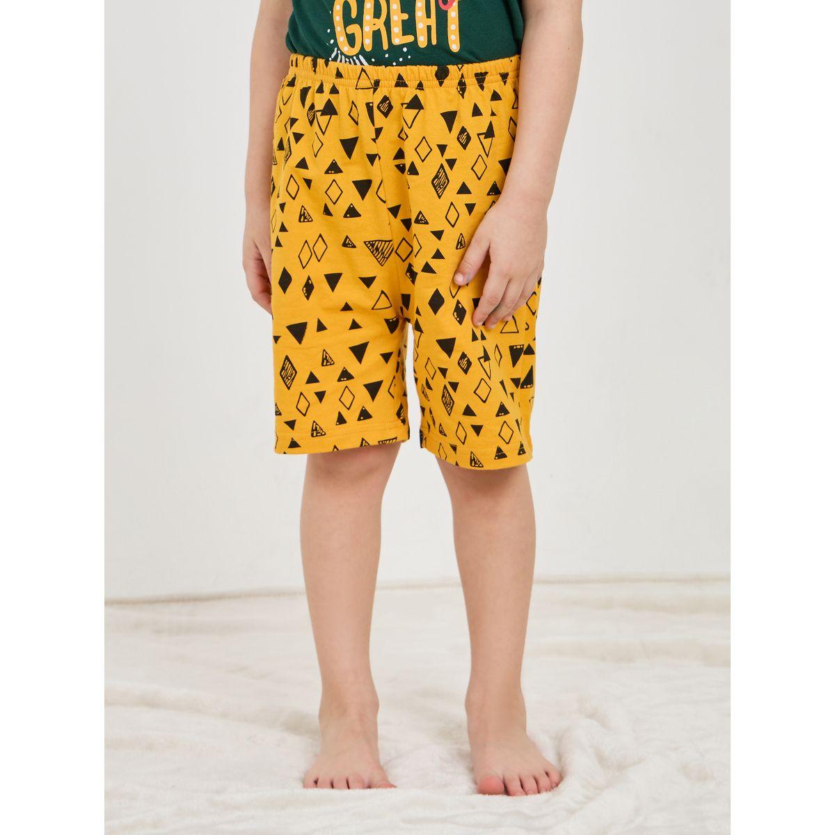 Styli Slogan Print Short Sleeve T-Shirt & All Over Print Short Set-boys-clothing-nightwear-image-5