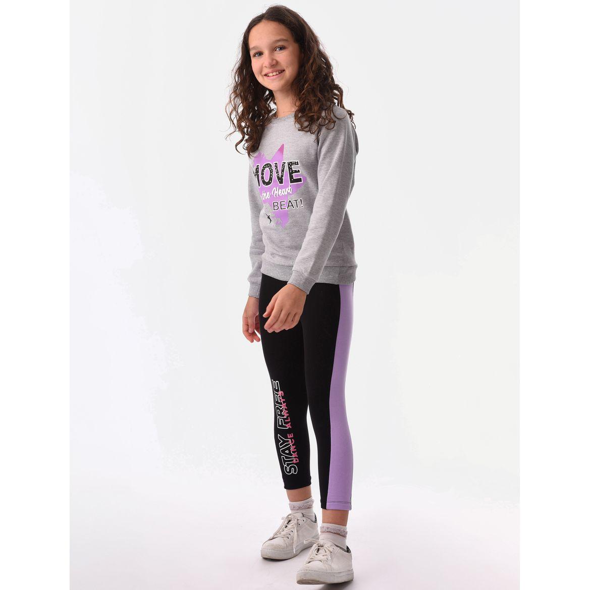 Urbasy X Styli Graphic Printed Sweatshirt & Side Stripe Leggings Set-girls-clothing-setsandcoords-image-1