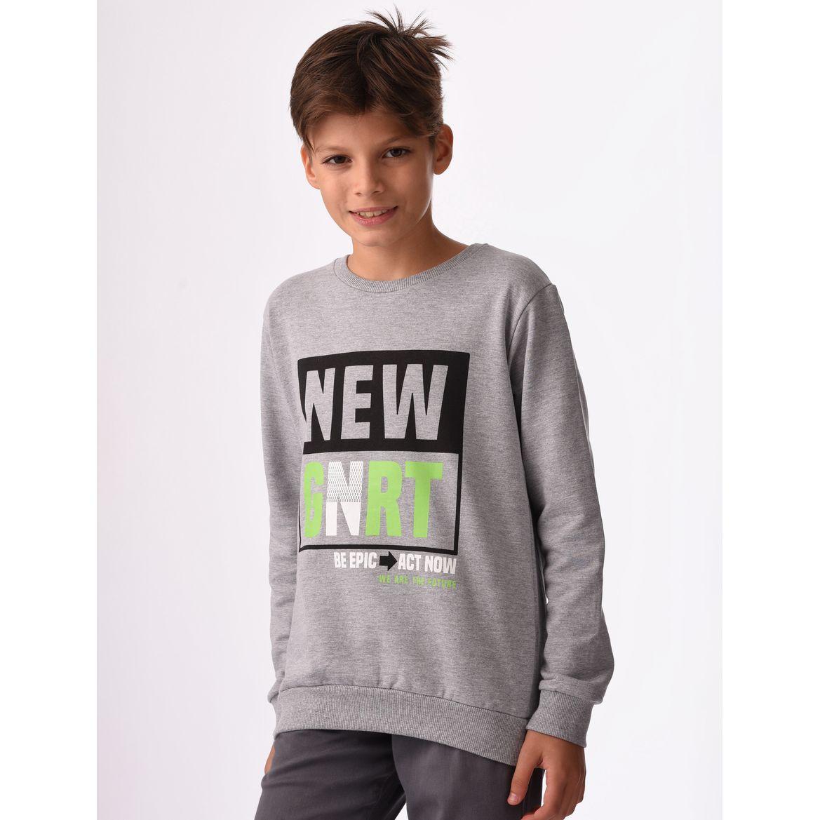 Graphic Print Cuffed Sleeves Sweatshirt-boys-clothing-winterwear-sweatshirts-image-1