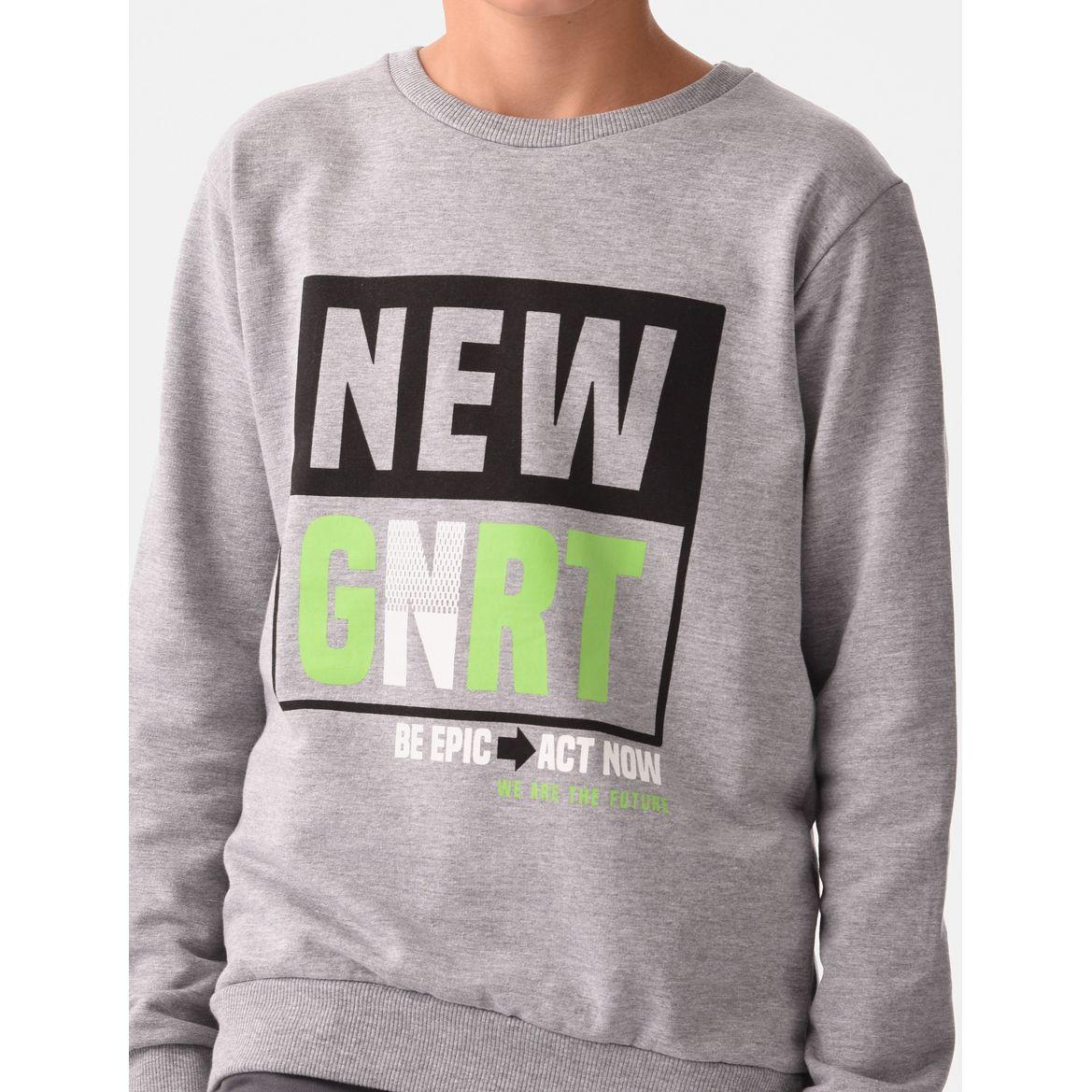 Graphic Print Cuffed Sleeves Sweatshirt-boys-clothing-winterwear-sweatshirts-image-2