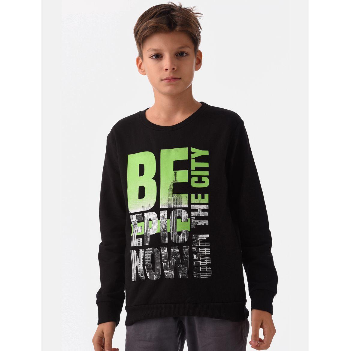 Graphic Print Cuffed Sleeves Sweatshirt-boys-clothing-winterwear-sweatshirts-image-1
