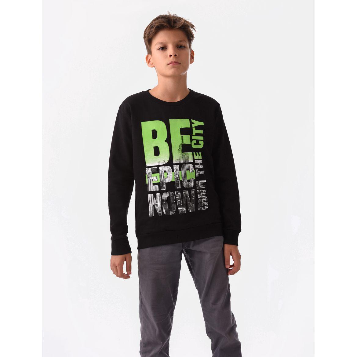 Graphic Print Cuffed Sleeves Sweatshirt-boys-clothing-winterwear-sweatshirts-image-2