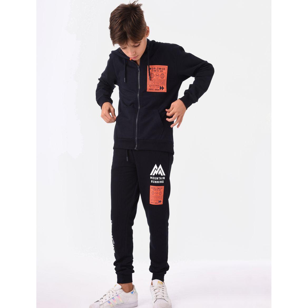 Zip Detail Sweatshirt with Jogger Set-boys-clothing-setsandcoords-image-1