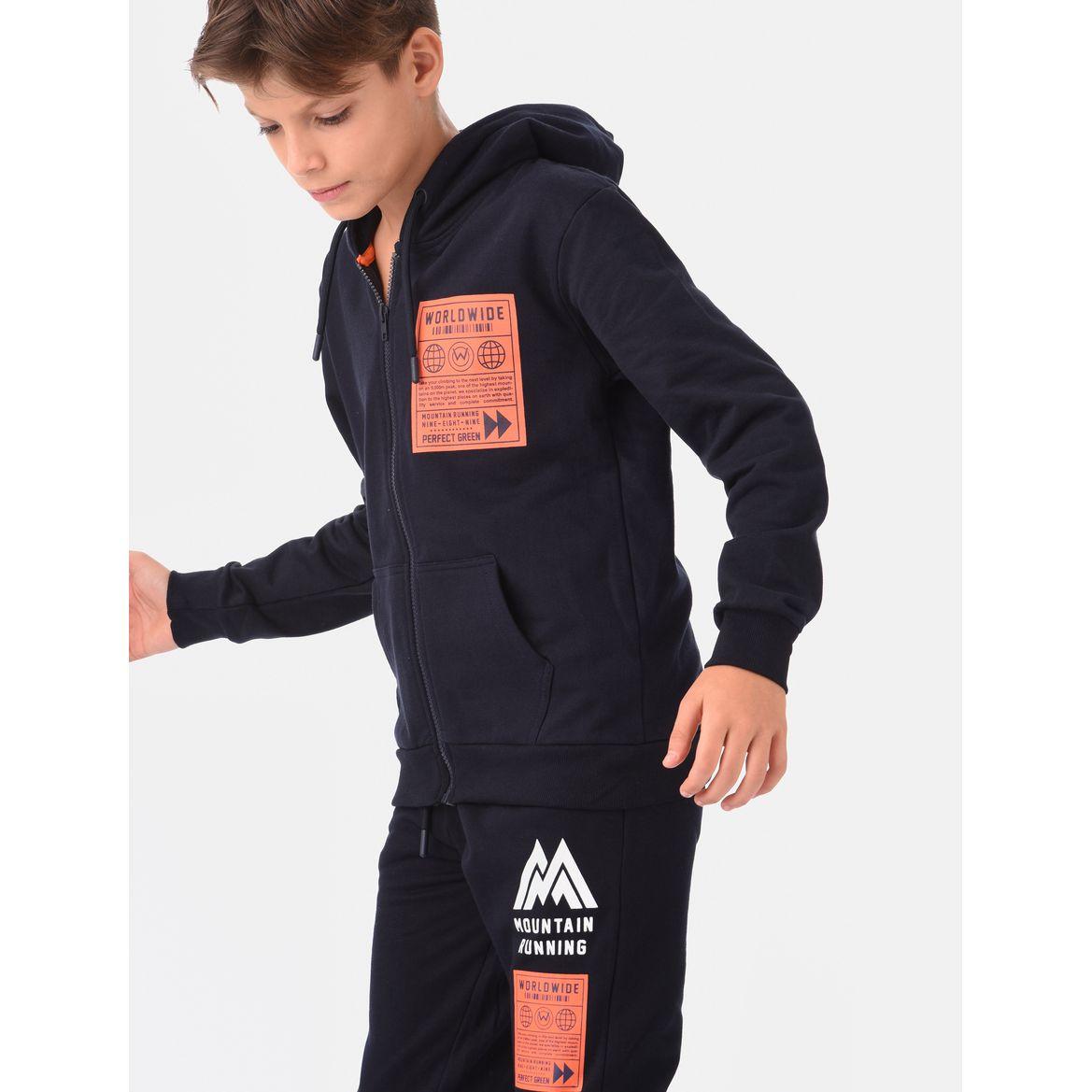 Zip Detail Sweatshirt with Jogger Set-boys-clothing-setsandcoords-image-4