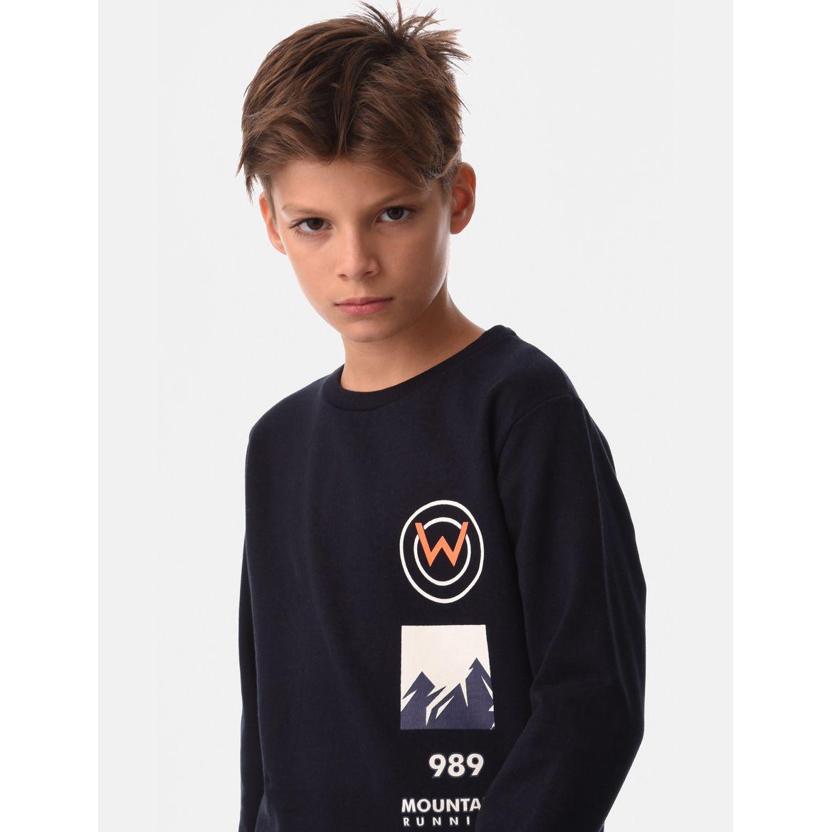 Round Neck Cuffed Sleeves Sweatshirt-boys-clothing-winterwear-sweatshirts-image-3