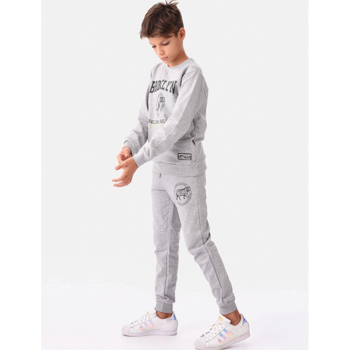 Slogan Print Sweatshirt with Jogger Set-boys-clothing-setsandcoords-image-3