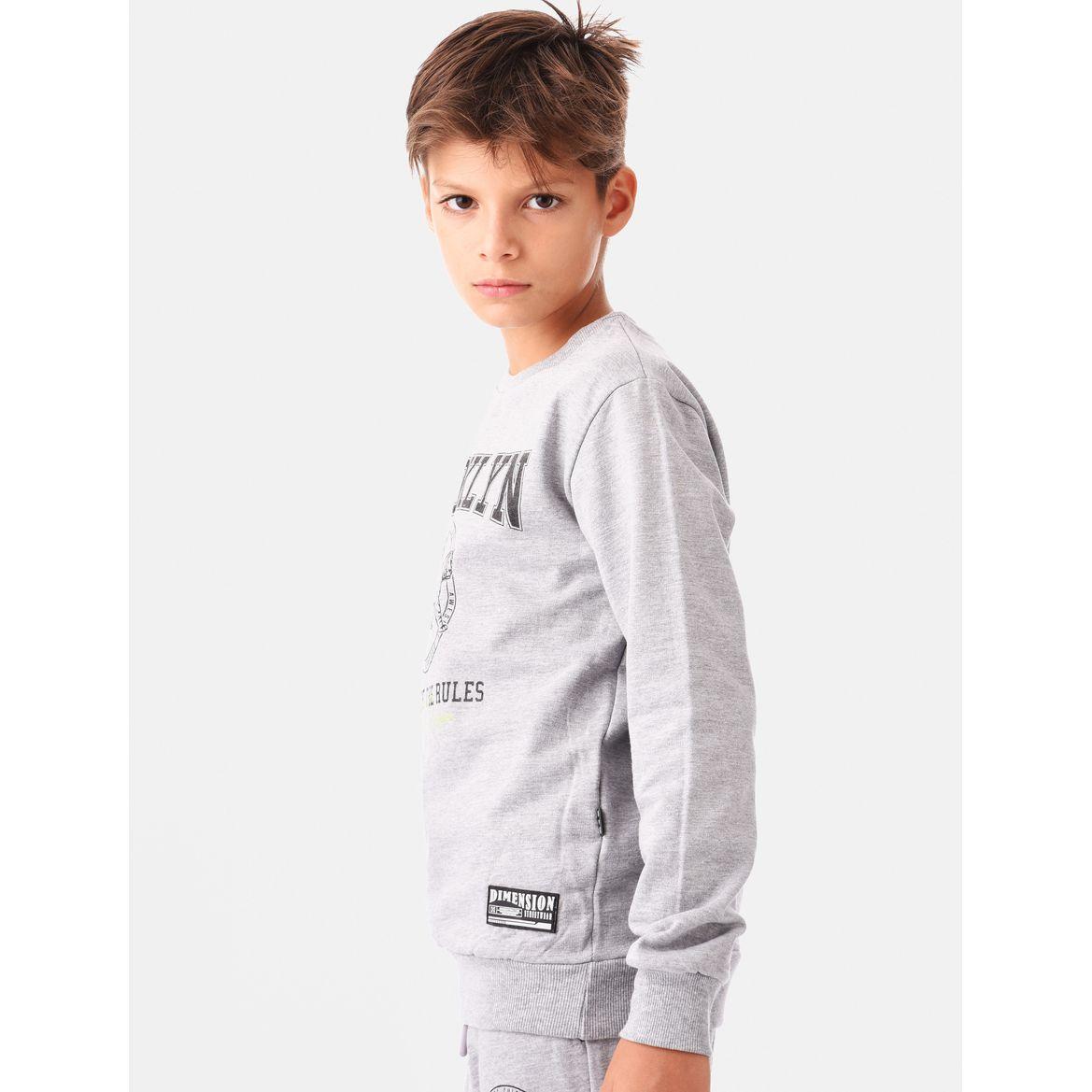 Slogan Print Sweatshirt with Jogger Set-boys-clothing-setsandcoords-image-4