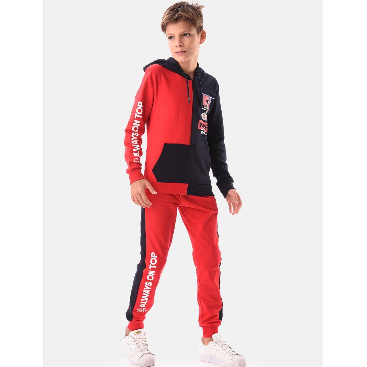 Urbasy X Styli Tie Up Neck Sweatshirt with Jogger Set-boys-clothing-setsandcoords-image-1