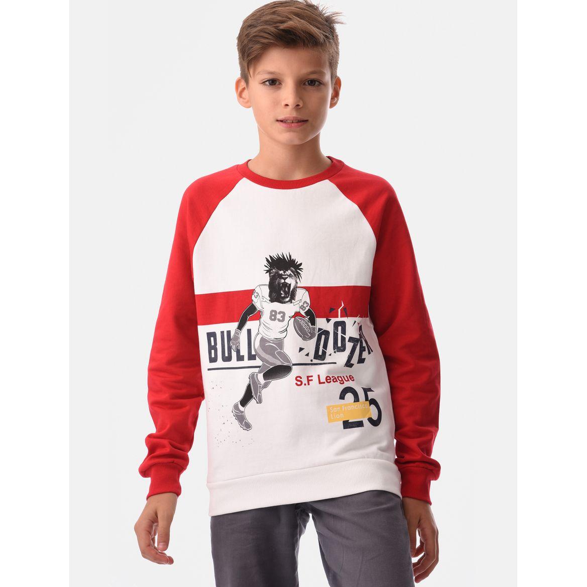 Graphic Print Cuffed Sleeves Sweatshirt-boys-clothing-winterwear-sweatshirts-image-1