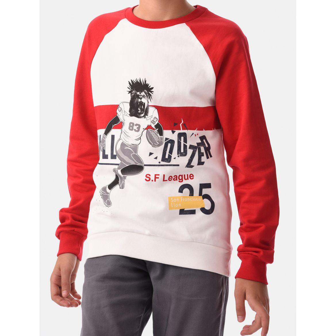 Graphic Print Cuffed Sleeves Sweatshirt-boys-clothing-winterwear-sweatshirts-image-3