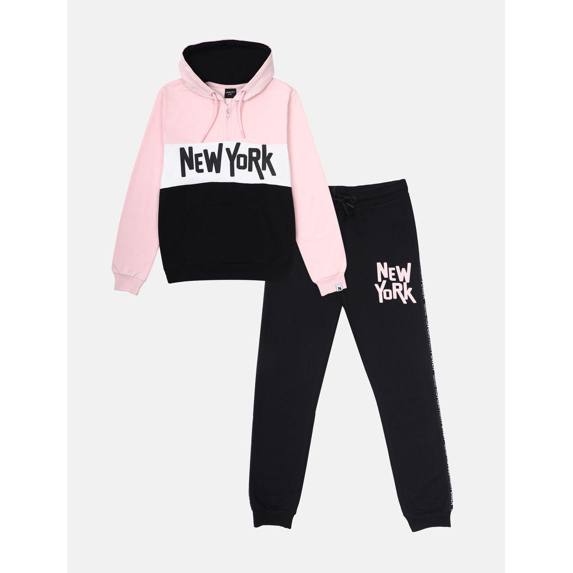 Tie Up Neck Sweatshirt with Jogger Set-girls-clothing-setsandcoords-image-1