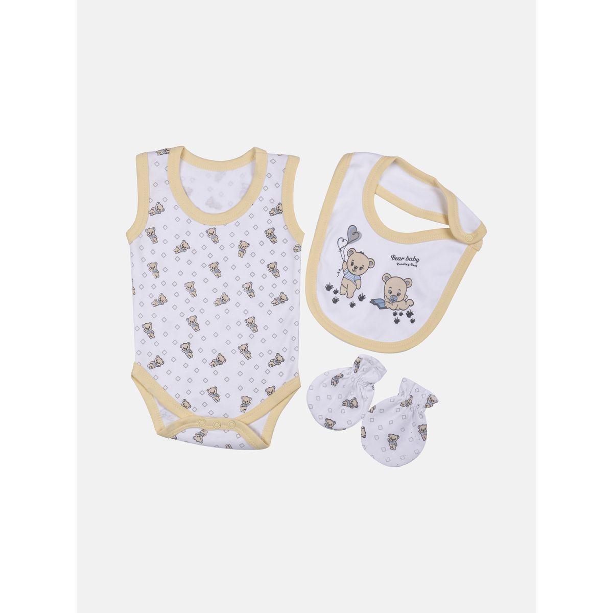 Pack of 7 - Printed Bib, Pyjama, Mitten, Cap, Romper, Top & Bottom Set-girls-clothing-setsandcoords-image-3