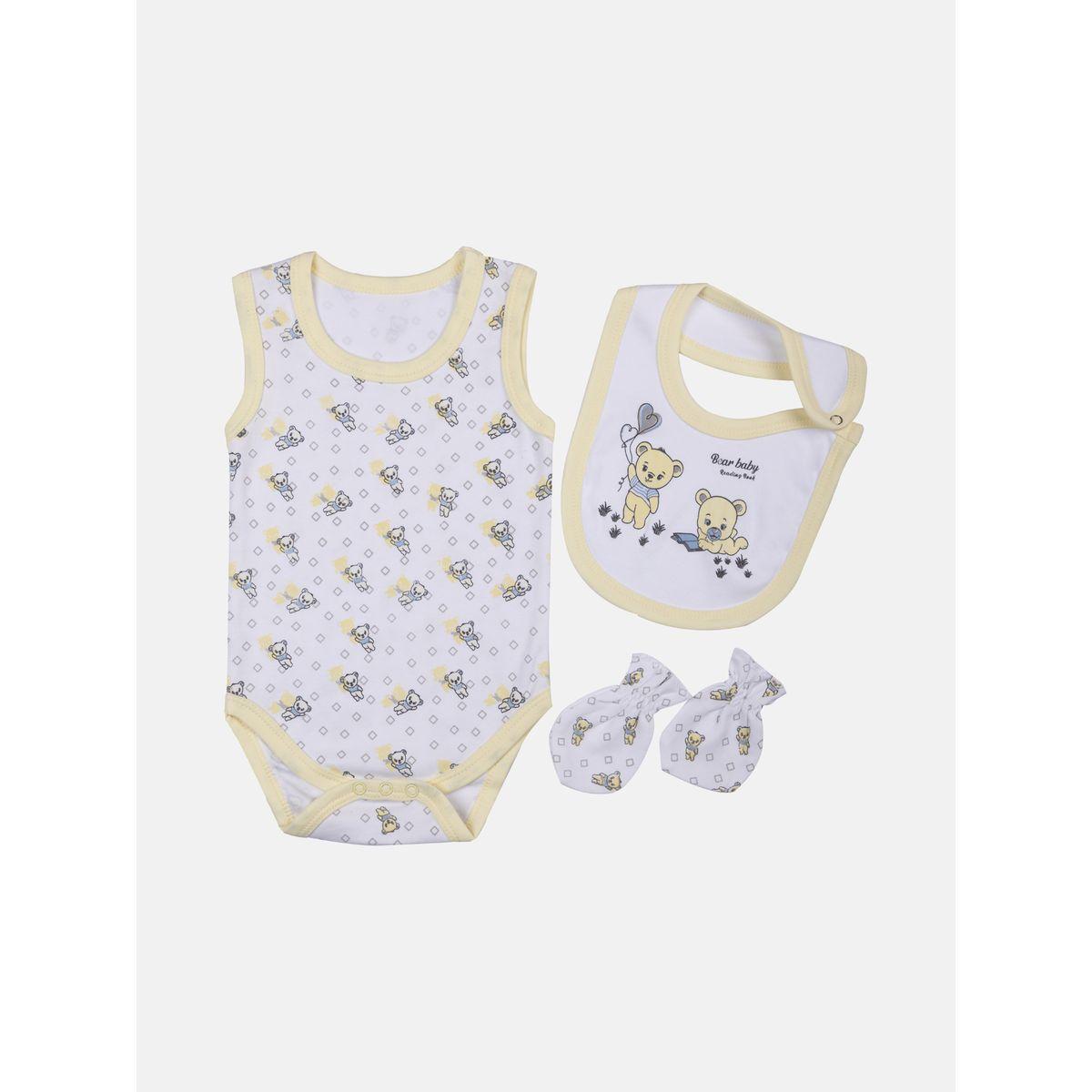 Pack of 7 - Printed Bib, Pyjama, Mitten, Cap, Romper, Top & Bottom Set-girls-clothing-setsandcoords-image-5