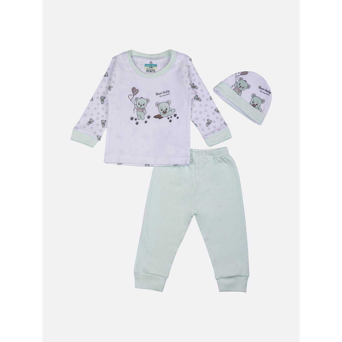 Pack of 7 - Printed Bib, Pyjama, Mitten, Cap, Romper, Top and Bottom Set-girls-clothing-setsandcoords-image-2