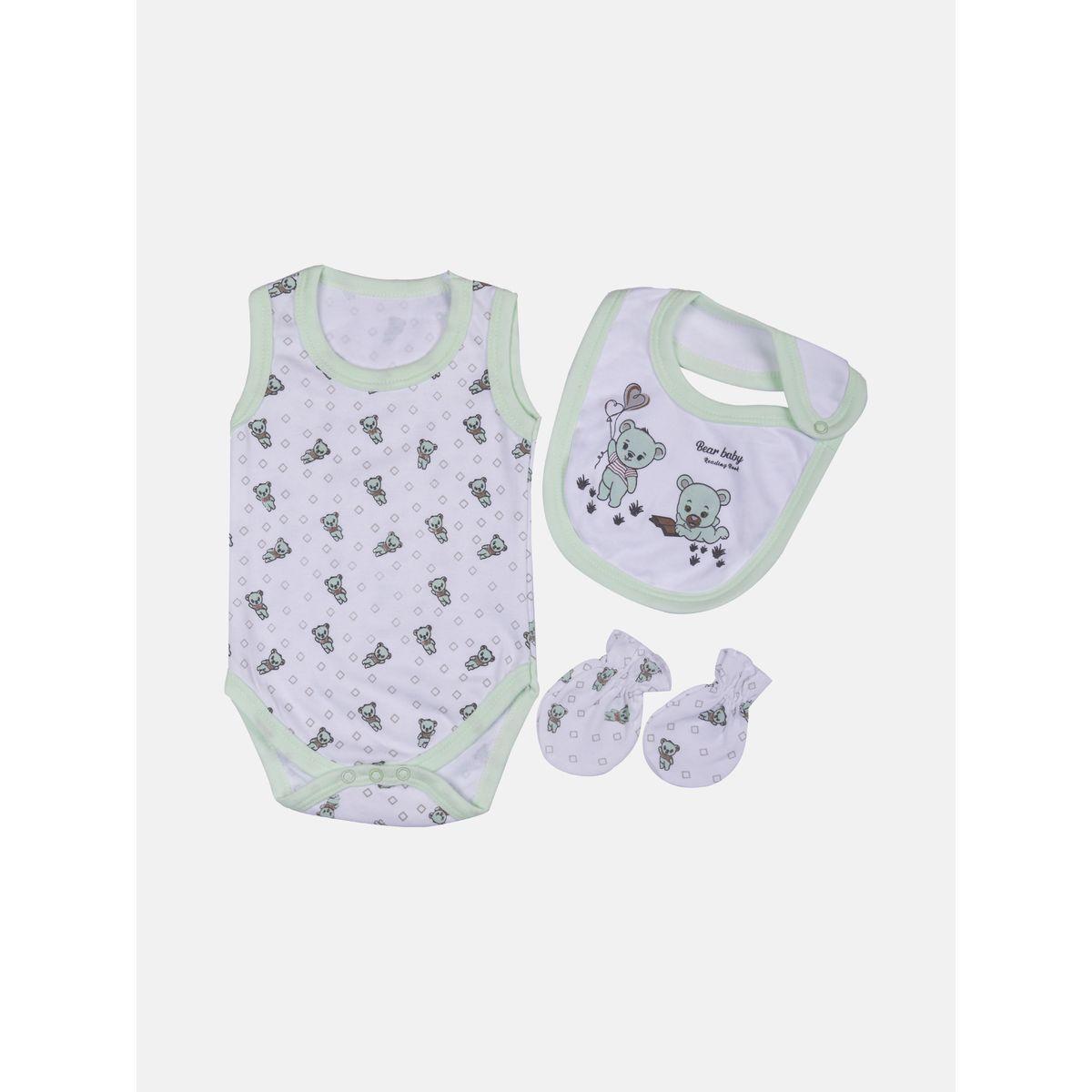 Pack of 7 - Printed Bib, Pyjama, Mitten, Cap, Romper, Top and Bottom Set-girls-clothing-setsandcoords-image-3