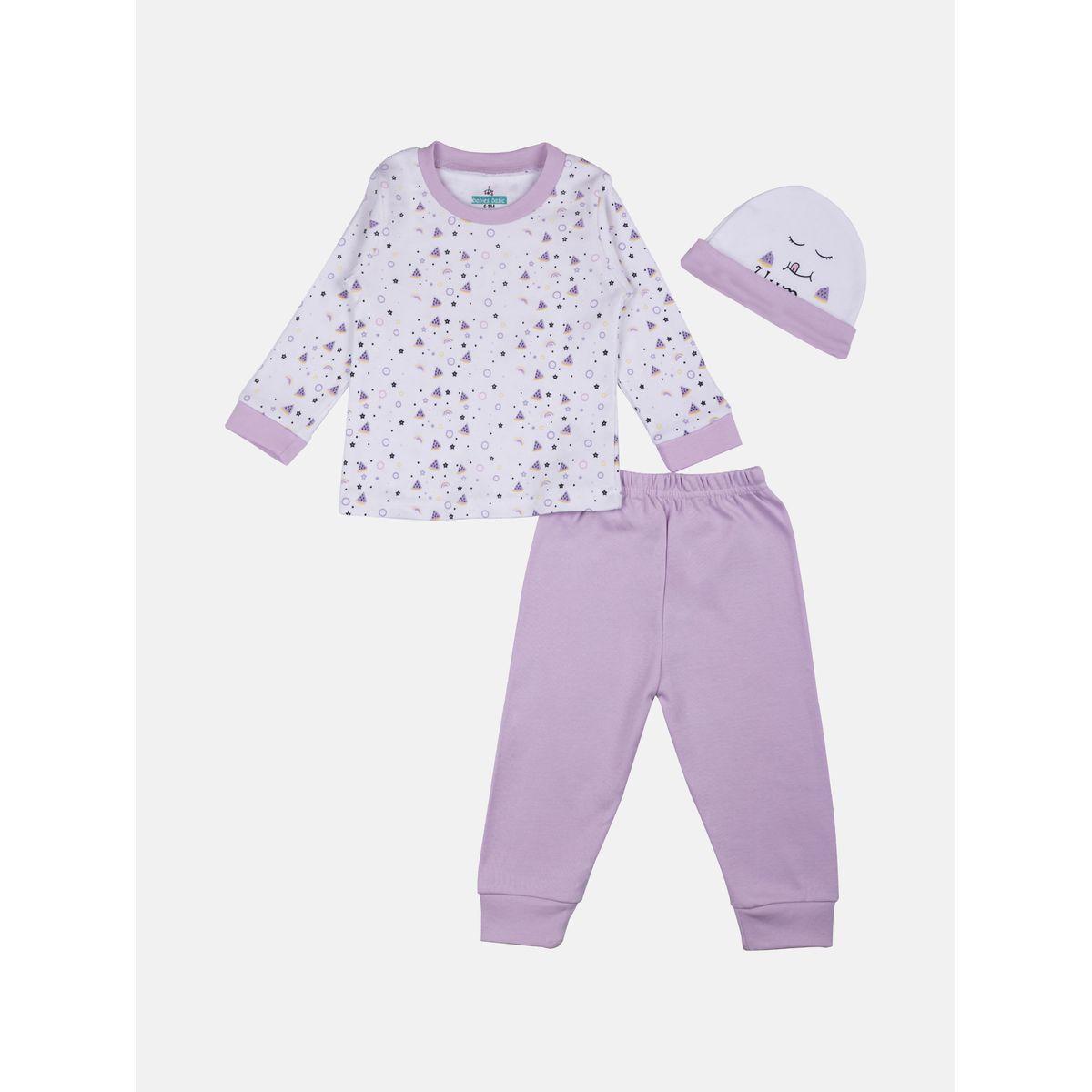 Pack of 7 - Printed Bib, Pyjama, Mitten, Cap, Romper, Top and Bottom Set-girls-clothing-setsandcoords-image-2
