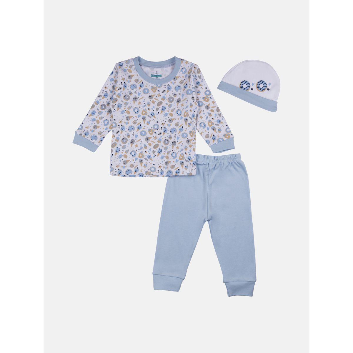 Pack of 7 - Printed Bib, Pyjama, Mitten, Cap, Romper, Top & Bottom Set-girls-clothing-setsandcoords-image-3