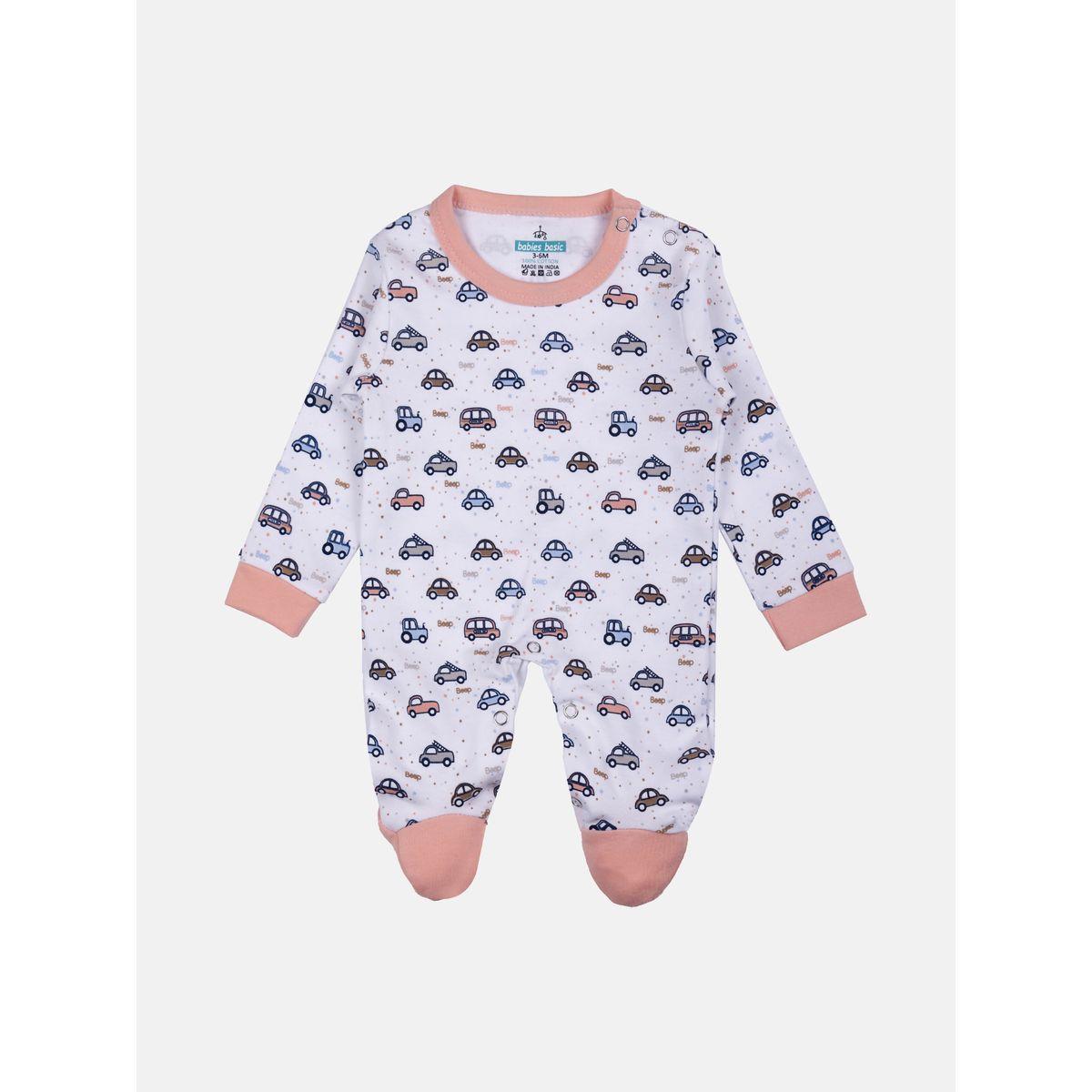 Pack of 5 - Printed Bib, Romper, Mittens, Cap & Sleepsuit Set-girls-clothing-setsandcoords-image-2