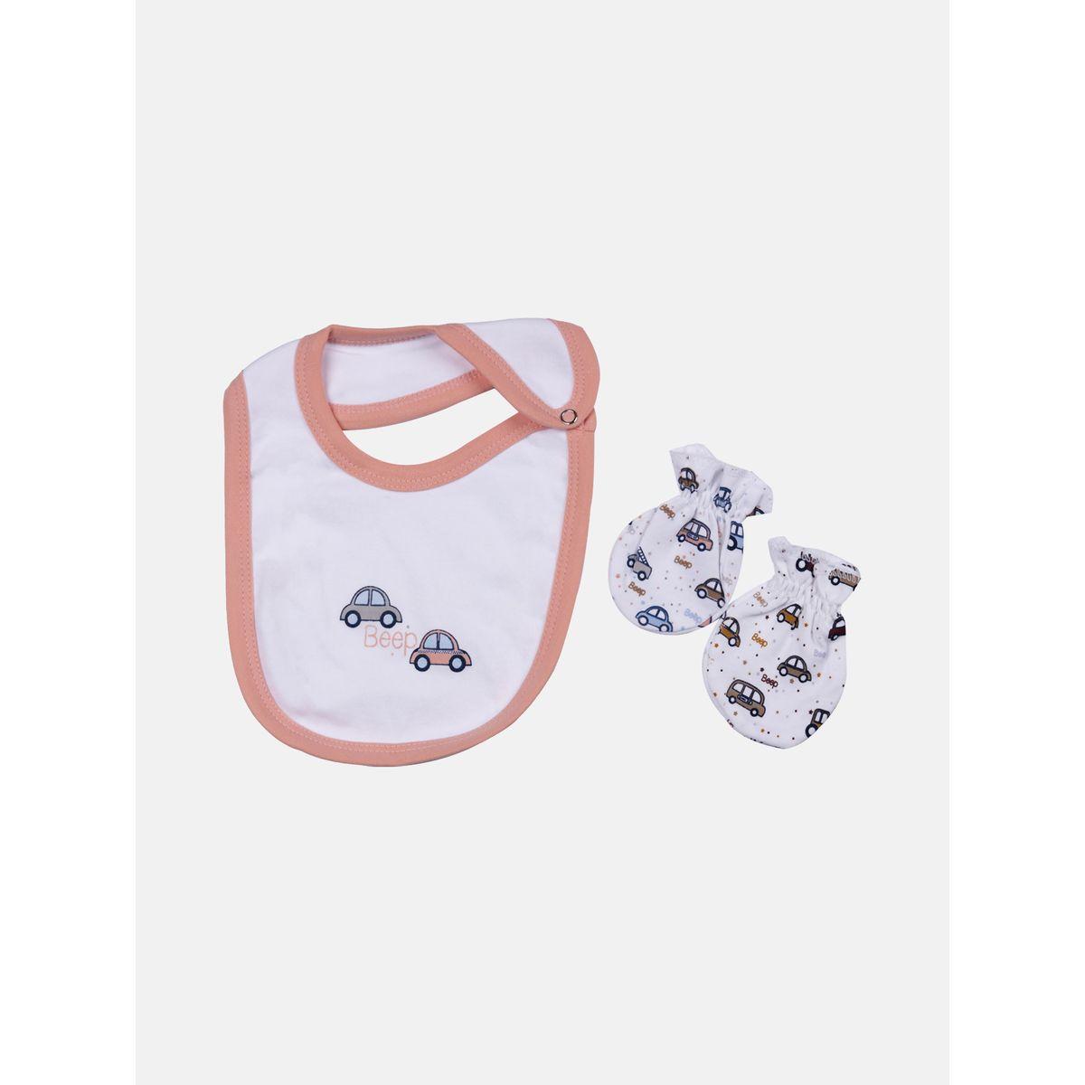 Pack of 5 - Printed Bib, Romper, Mittens, Cap & Sleepsuit Set-girls-clothing-setsandcoords-image-4
