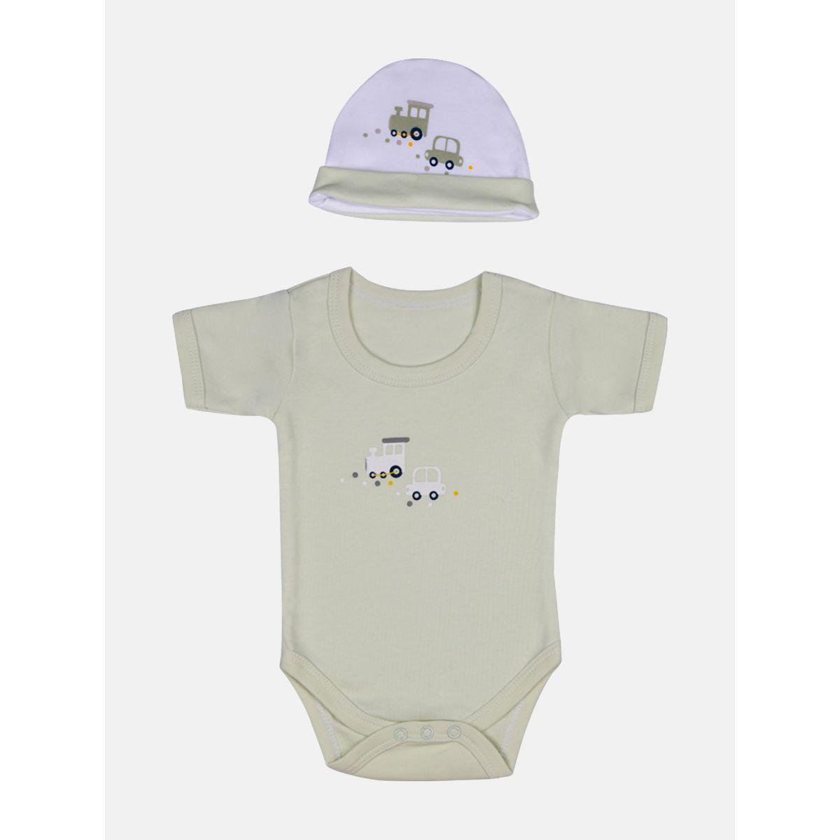 Pack of 5 - Printed Bib, Romper, Mittens, Cap & Sleepsuit-girls-clothing-setsandcoords-image-2