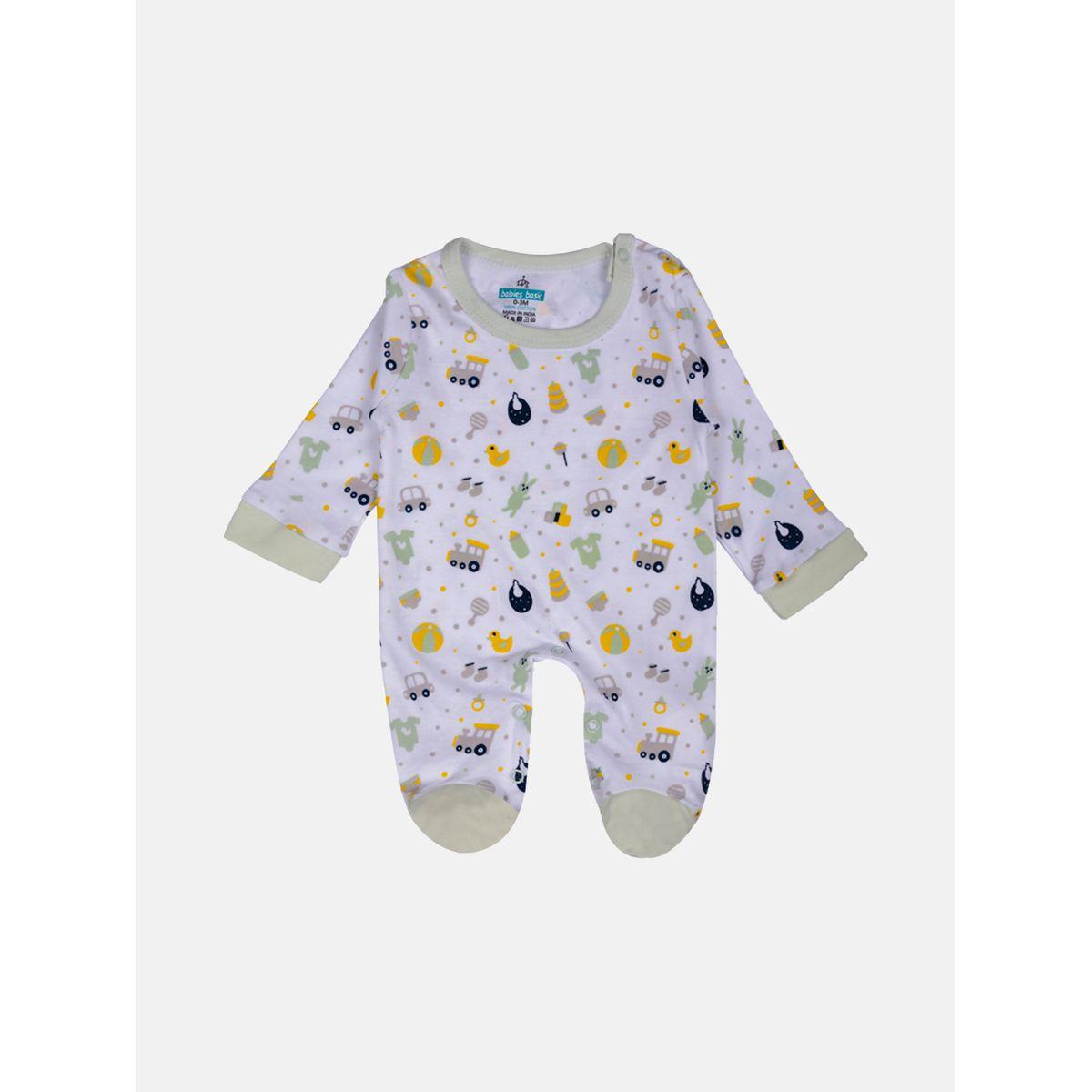 Pack of 5 - Printed Bib, Romper, Mittens, Cap & Sleepsuit-girls-clothing-setsandcoords-image-3