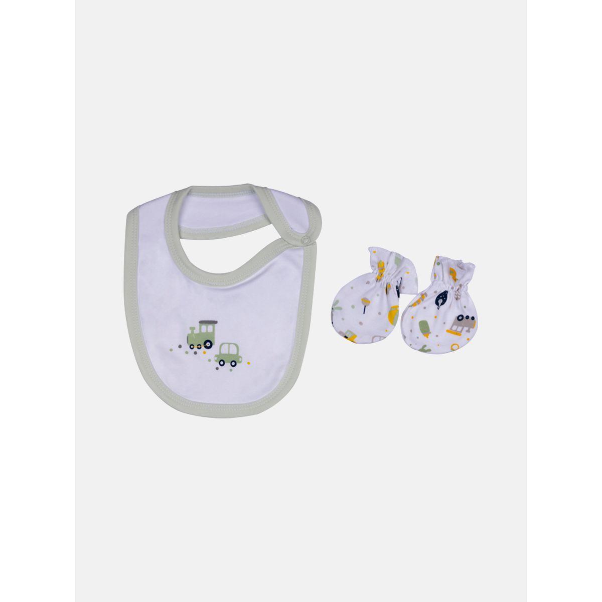 Pack of 5 - Printed Bib, Romper, Mittens, Cap & Sleepsuit-girls-clothing-setsandcoords-image-4