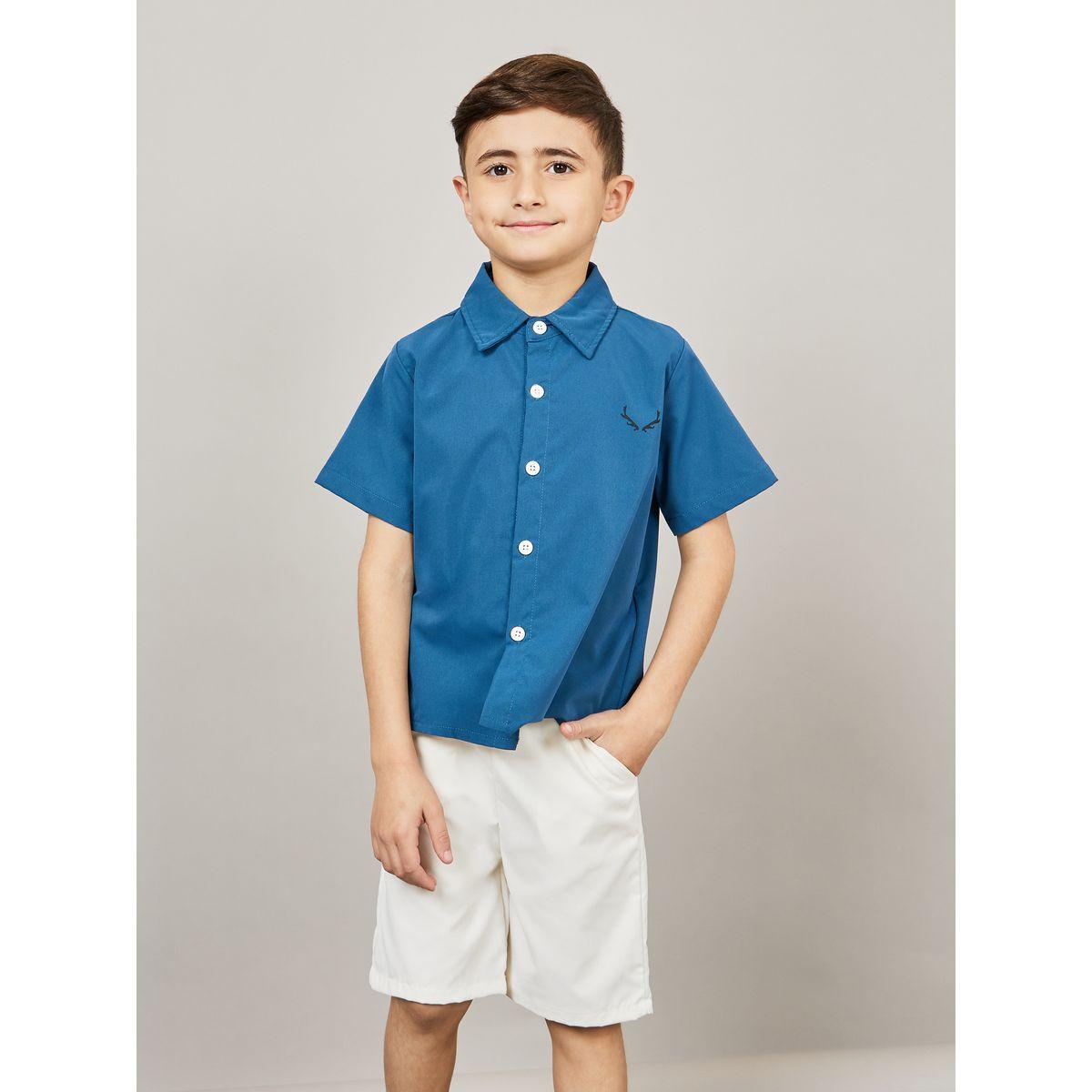 Styli Printed Shirt & Slant Pocket Short Set-boys-clothing-setsandcoords-image-2
