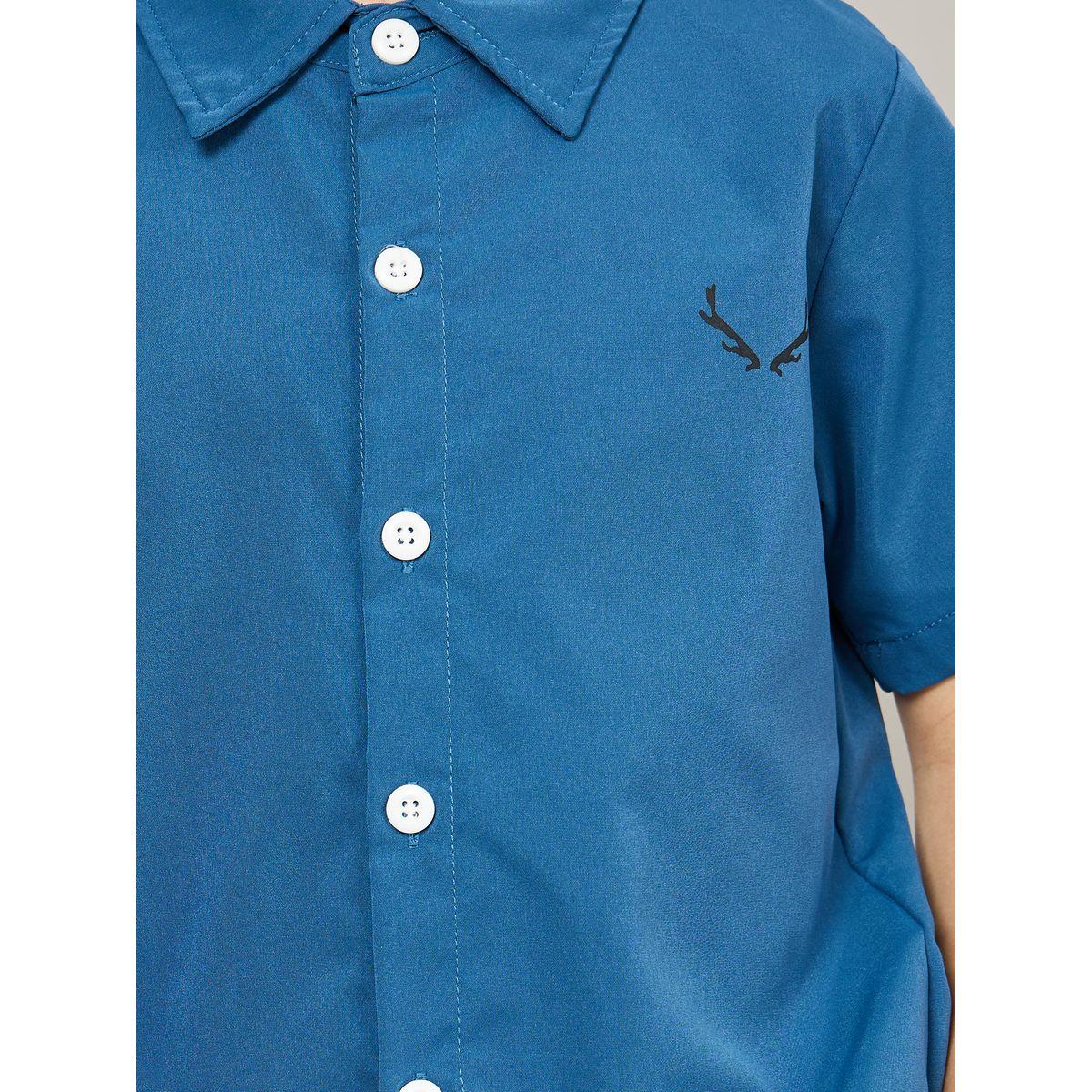 Styli Printed Shirt & Slant Pocket Short Set-boys-clothing-setsandcoords-image-3