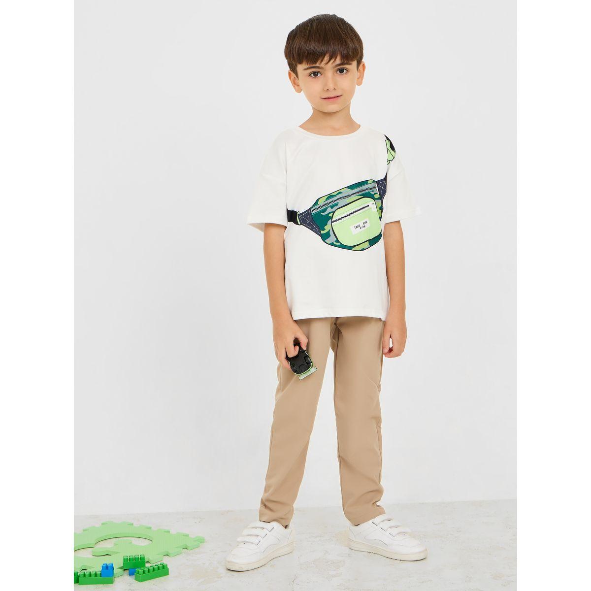 Styli Crossbody Bag Print T-shirt and High Rise Pant Set-boys-clothing-setsandcoords-image-1