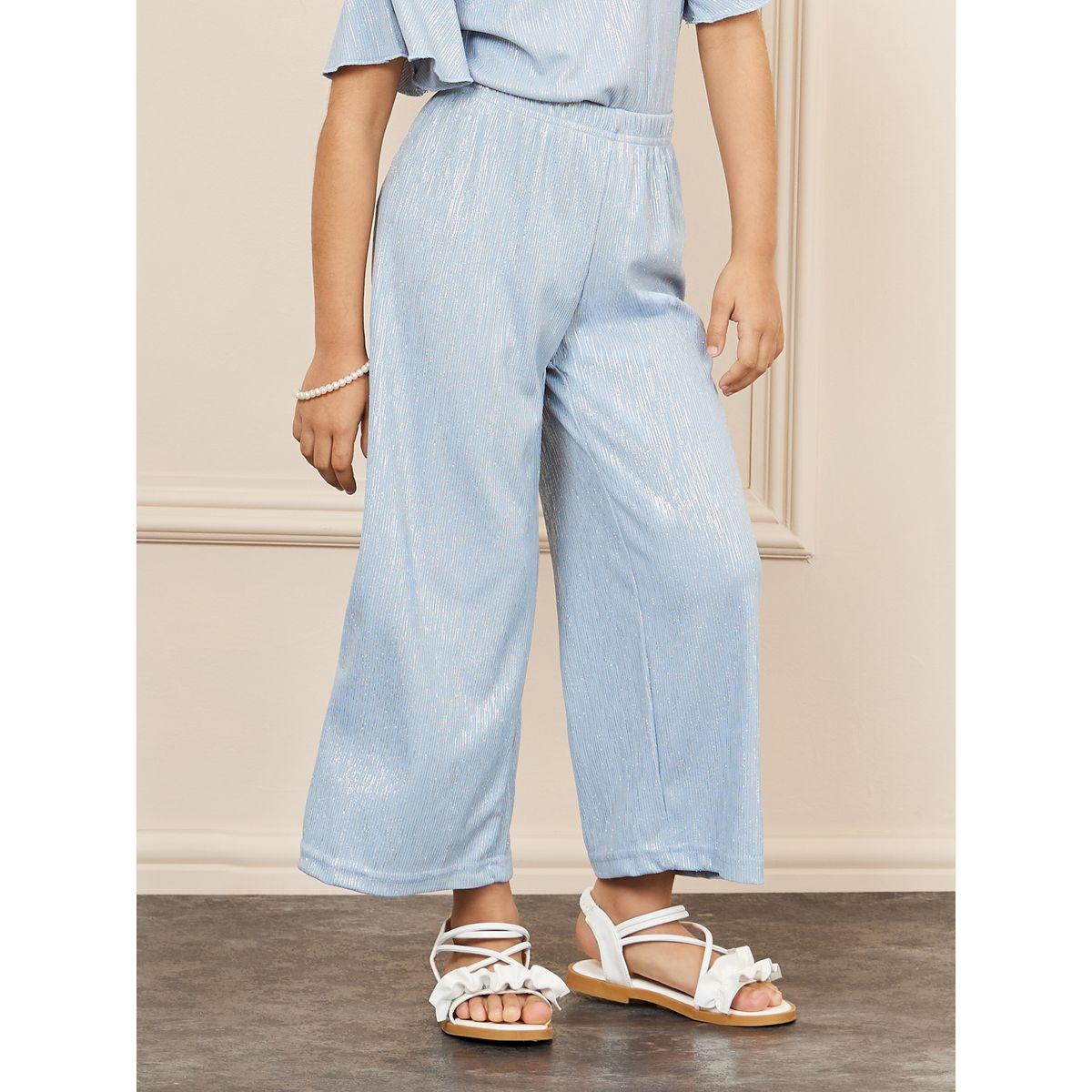 Styli Stripe Textured T-Shirt & Pants Set-girls-clothing-setsandcoords-image-4