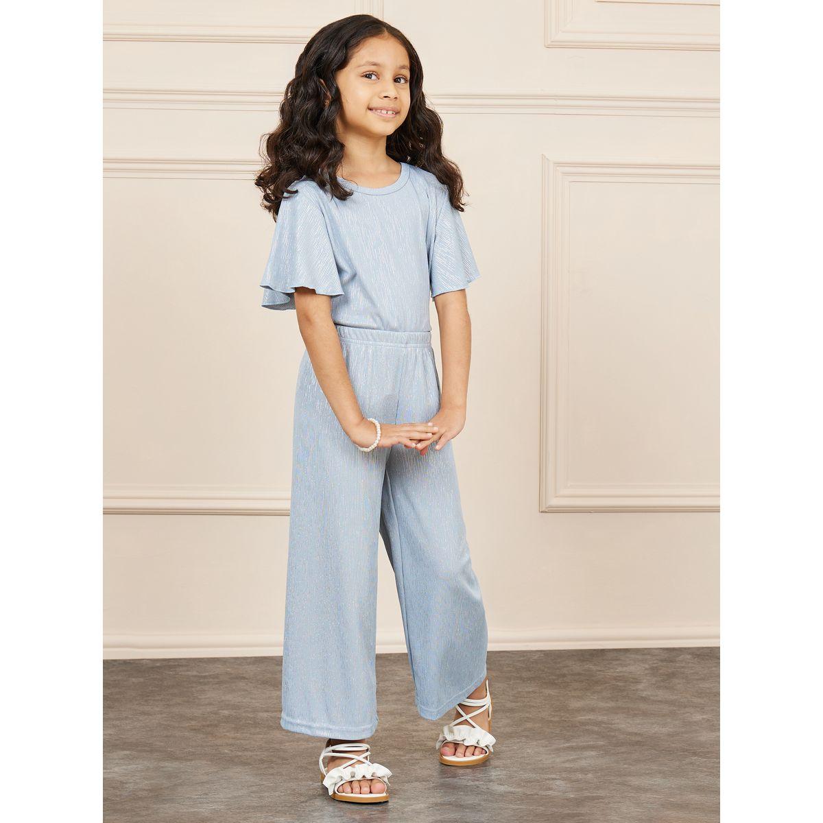 Styli Stripe Textured T-Shirt & Pants Set-girls-clothing-setsandcoords-image-6