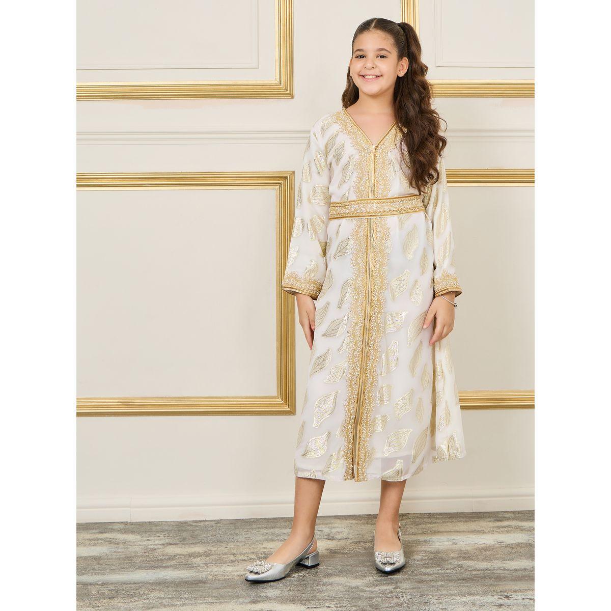 Maxim Creation Embellished Embroidered Foil Print Belted Jalabiya-girls-clothing-dressesandjumpsuits-image-1