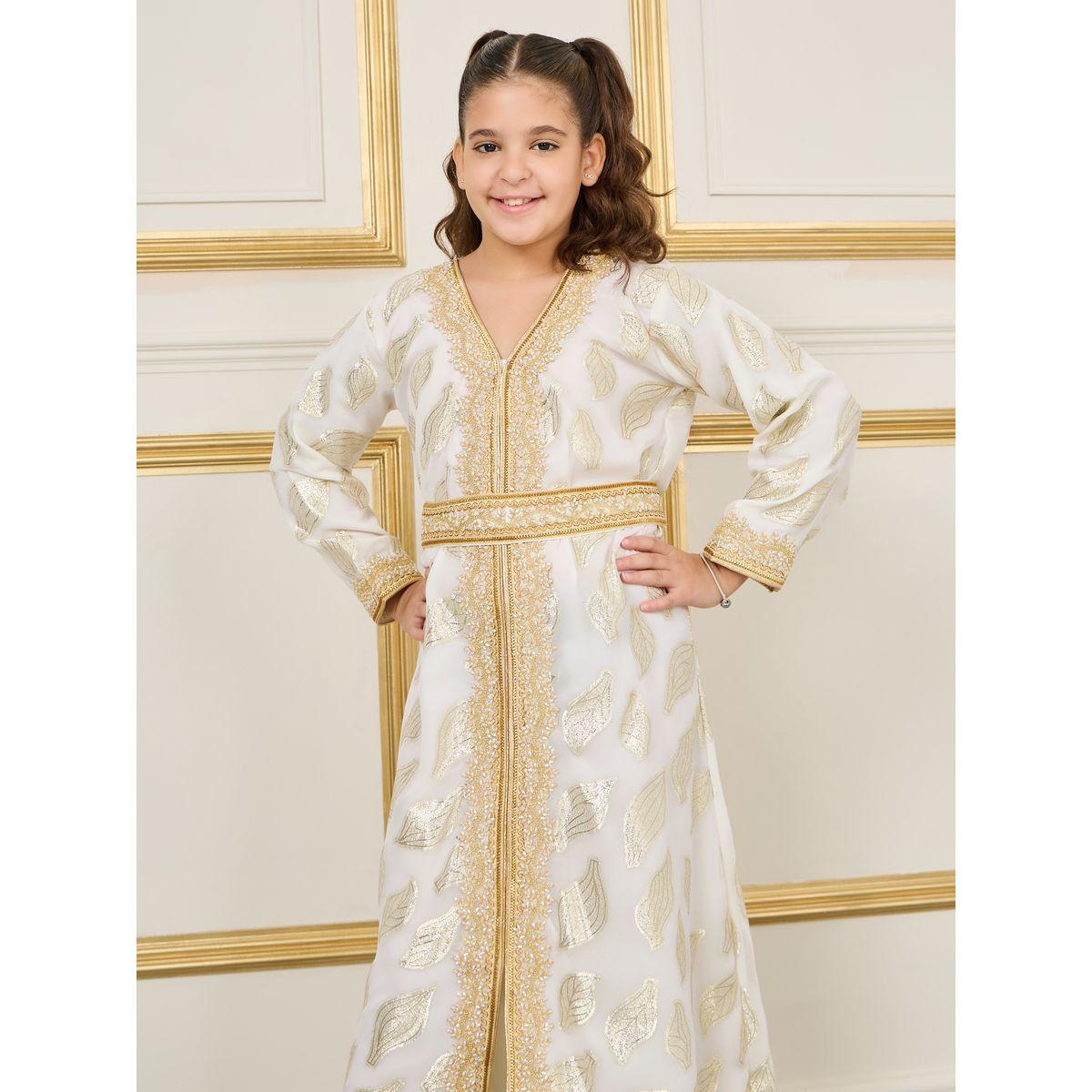 Maxim Creation Embellished Embroidered Foil Print Belted Jalabiya-girls-clothing-dressesandjumpsuits-image-2