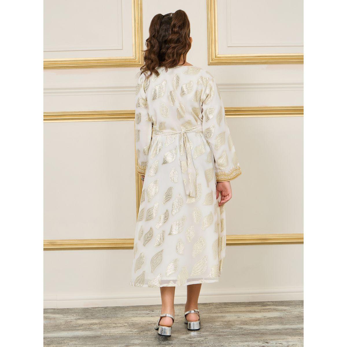 Maxim Creation Embellished Embroidered Foil Print Belted Jalabiya-girls-clothing-dressesandjumpsuits-image-4