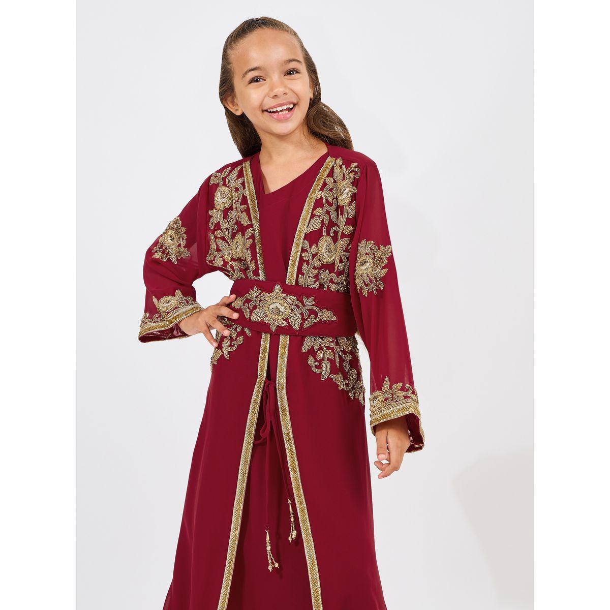 Maxim Creation X Styli  Embellished Kaftan & V Neck Dress Set-girls-clothing-dressesandjumpsuits-image-3