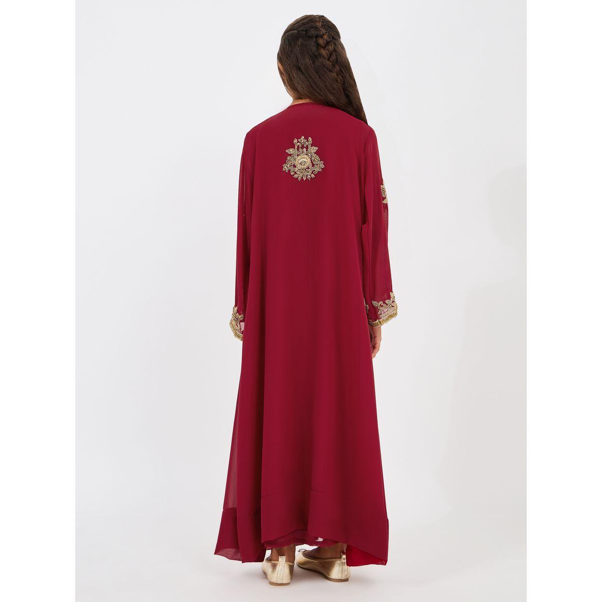Maxim Creation X Styli  Embellished Kaftan & V Neck Dress Set-girls-clothing-dressesandjumpsuits-image-5