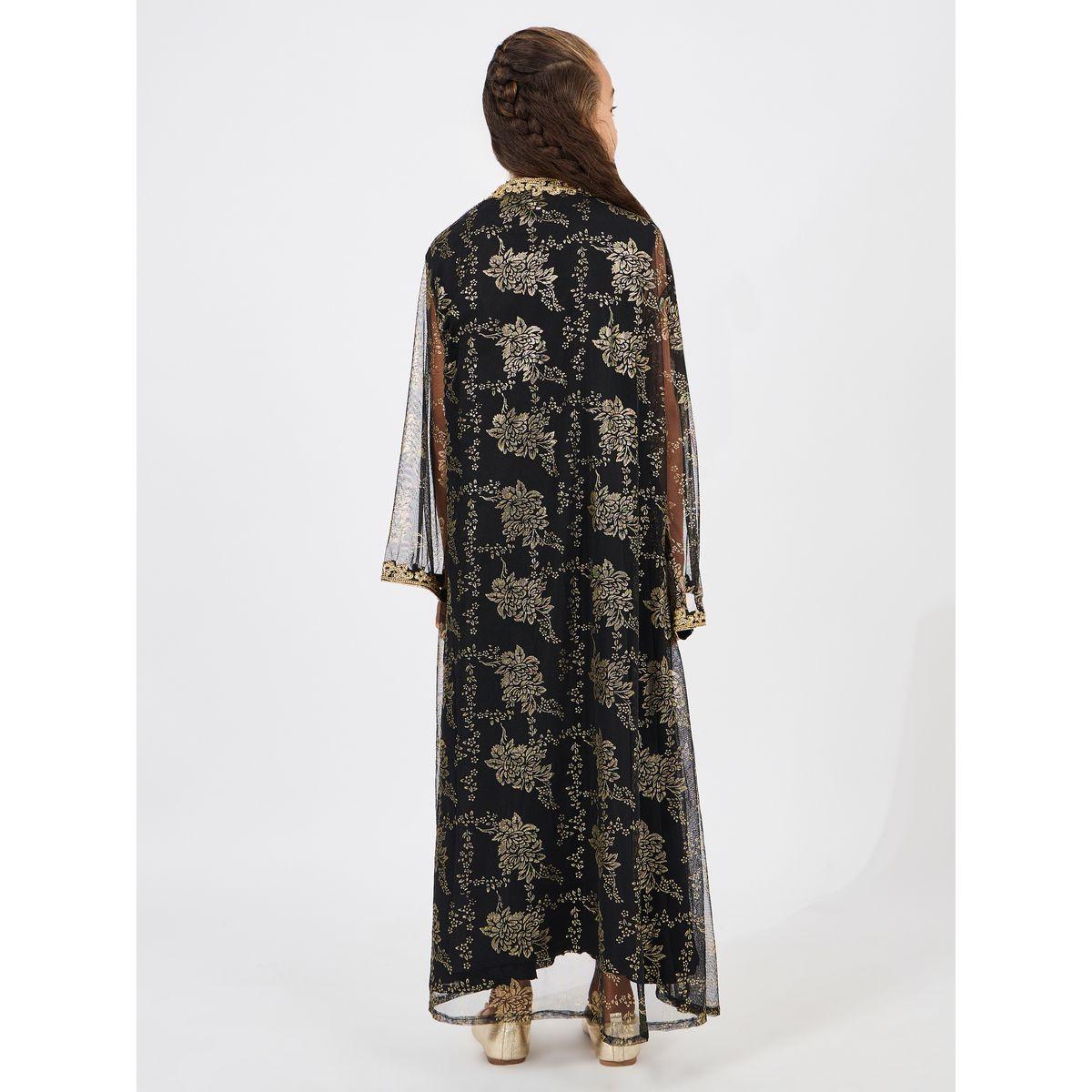 مجموعة من فستان بلا اكمام مع قفطان بتفاصيل مُطرّزة ماكسيم كرييشن × ستايلي-girls-clothing-dressesandjumpsuits-image-5