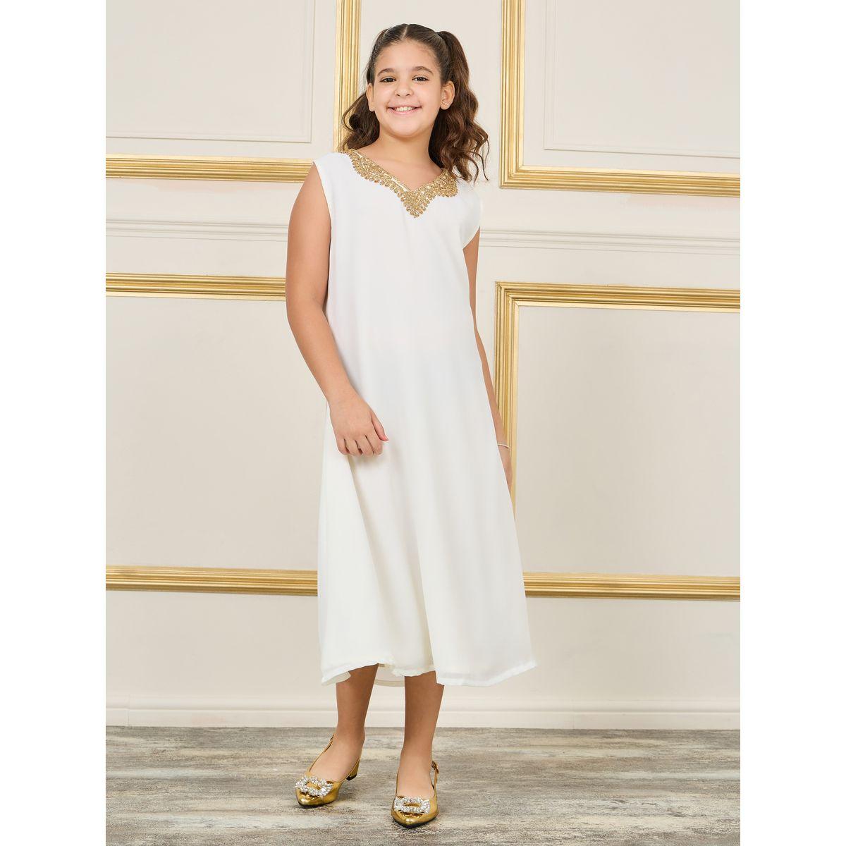 Maxim Creation Embellished Thread Embroidered Belted Kaftan-girls-clothing-dressesandjumpsuits-image-4
