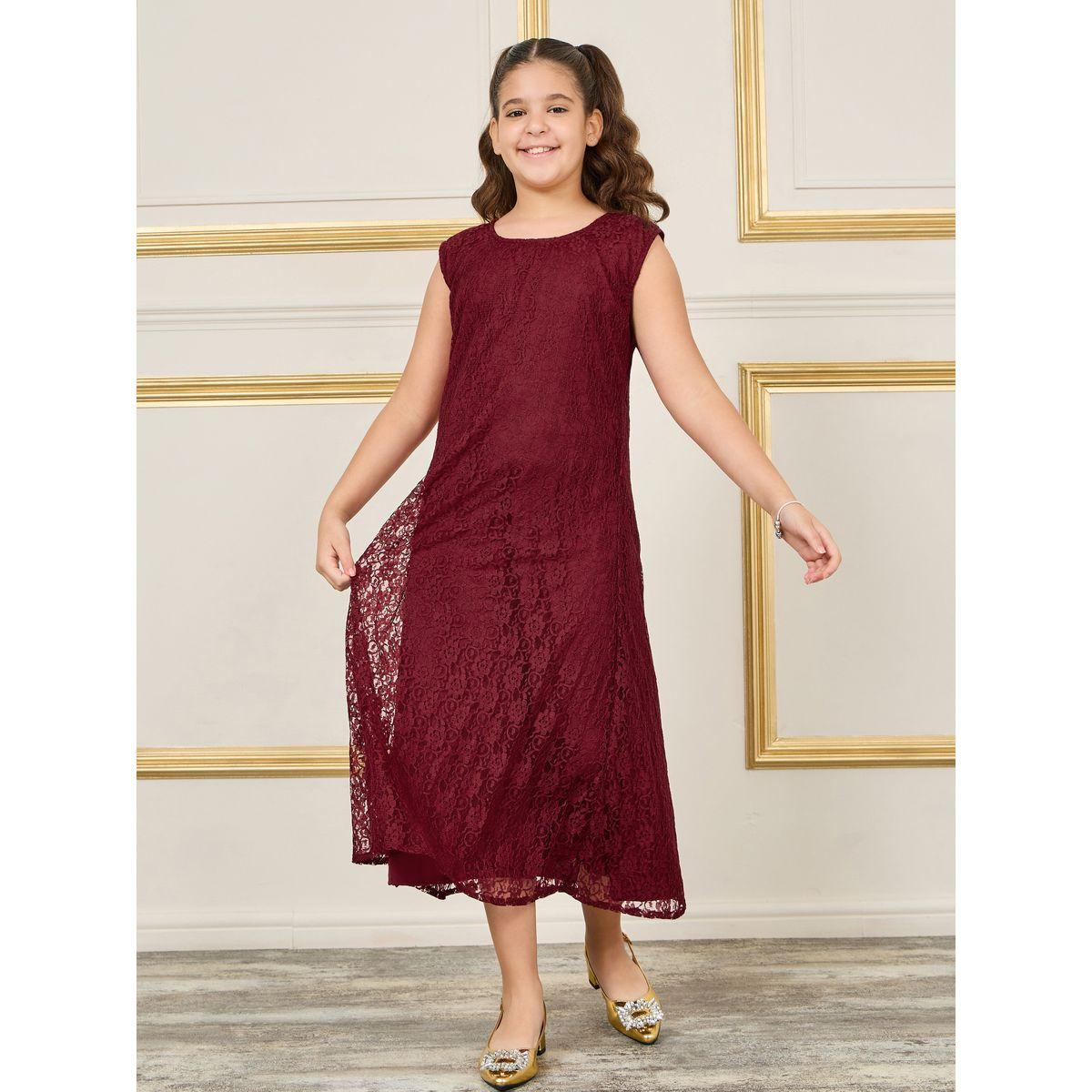 Maxim Creation Embellished Thread Embroidered Belted Kaftan-girls-clothing-dressesandjumpsuits-image-5