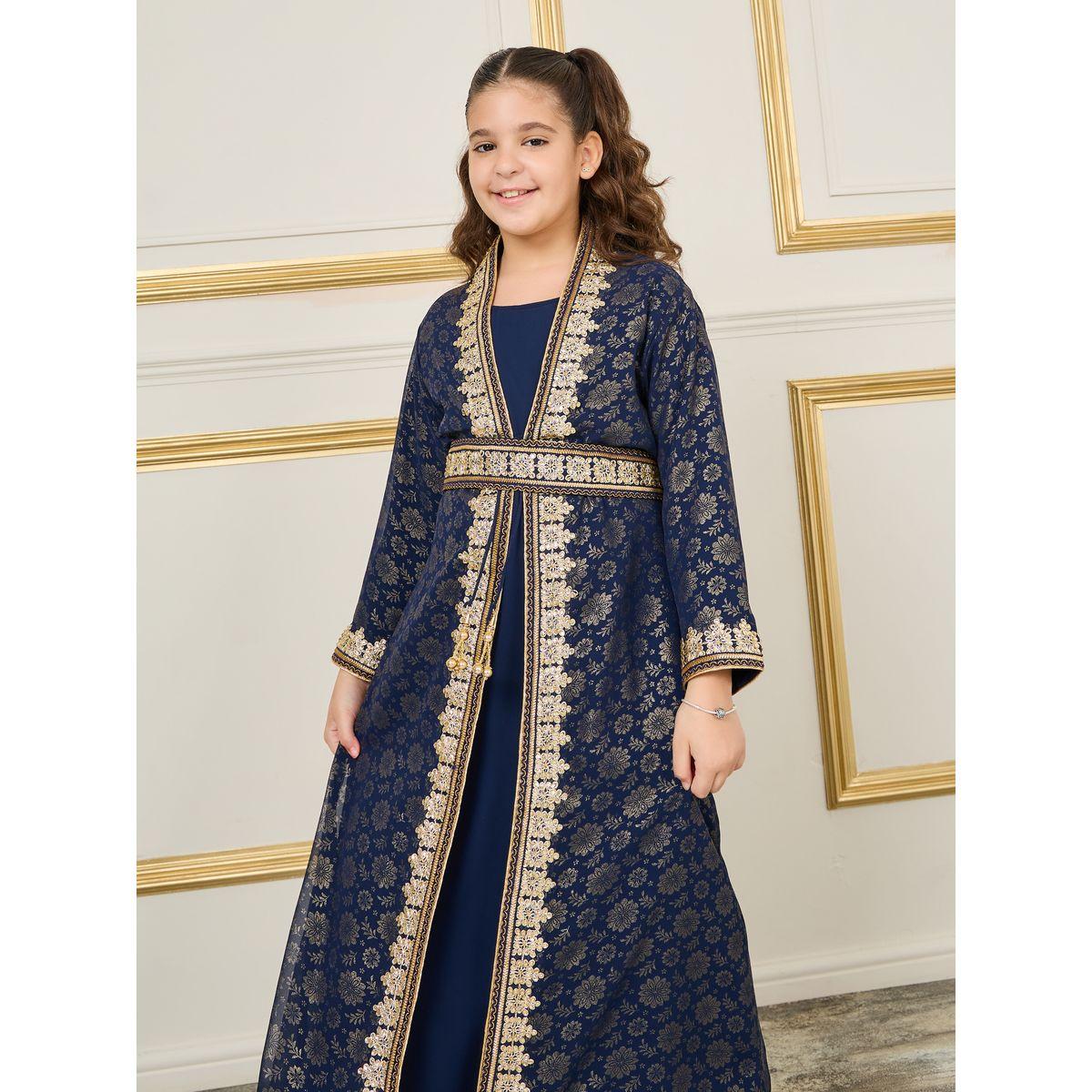 Maxim Creation Embellished Thread Embroidered Belted Kaftan-girls-clothing-dressesandjumpsuits-image-2