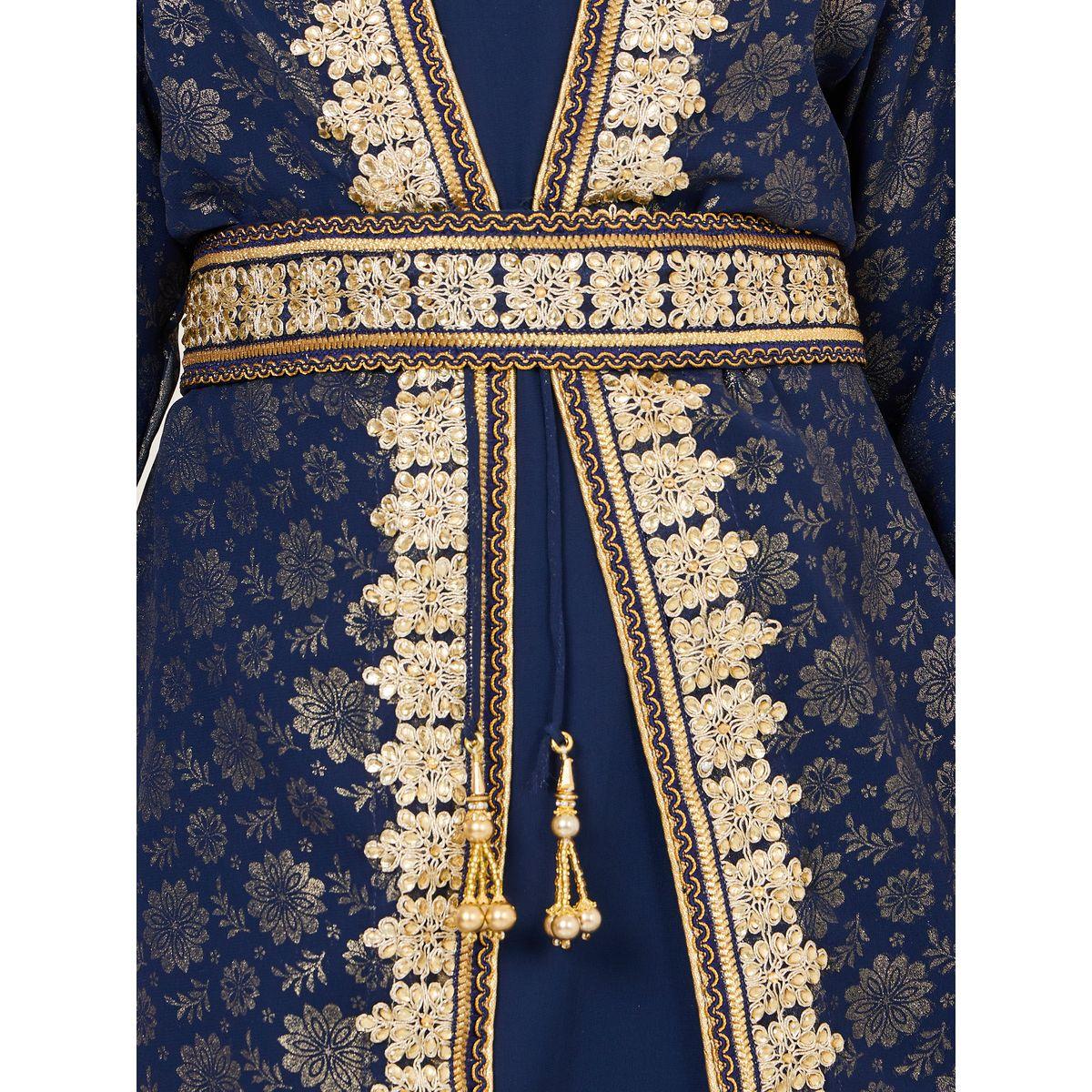 Maxim Creation Embellished Thread Embroidered Belted Kaftan-girls-clothing-dressesandjumpsuits-image-3