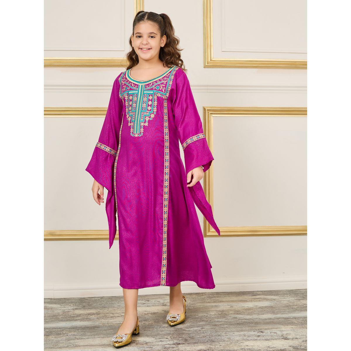 Maxim Creation Embroidered Jacquard Jalabiya-girls-clothing-dressesandjumpsuits-image-1