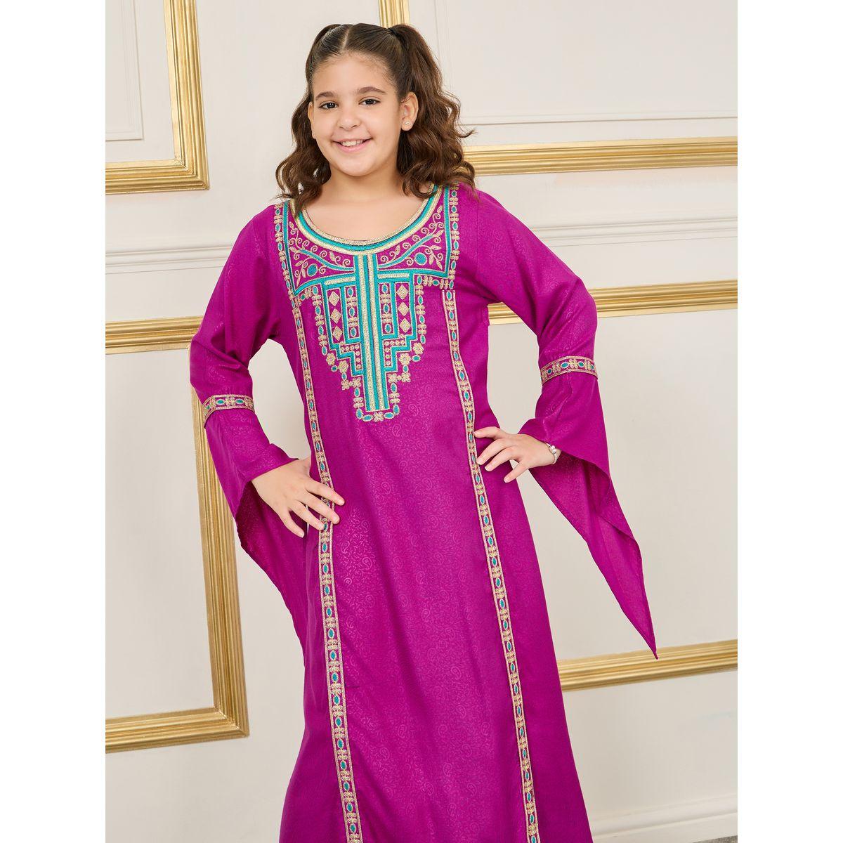 Maxim Creation Embroidered Jacquard Jalabiya-girls-clothing-dressesandjumpsuits-image-2