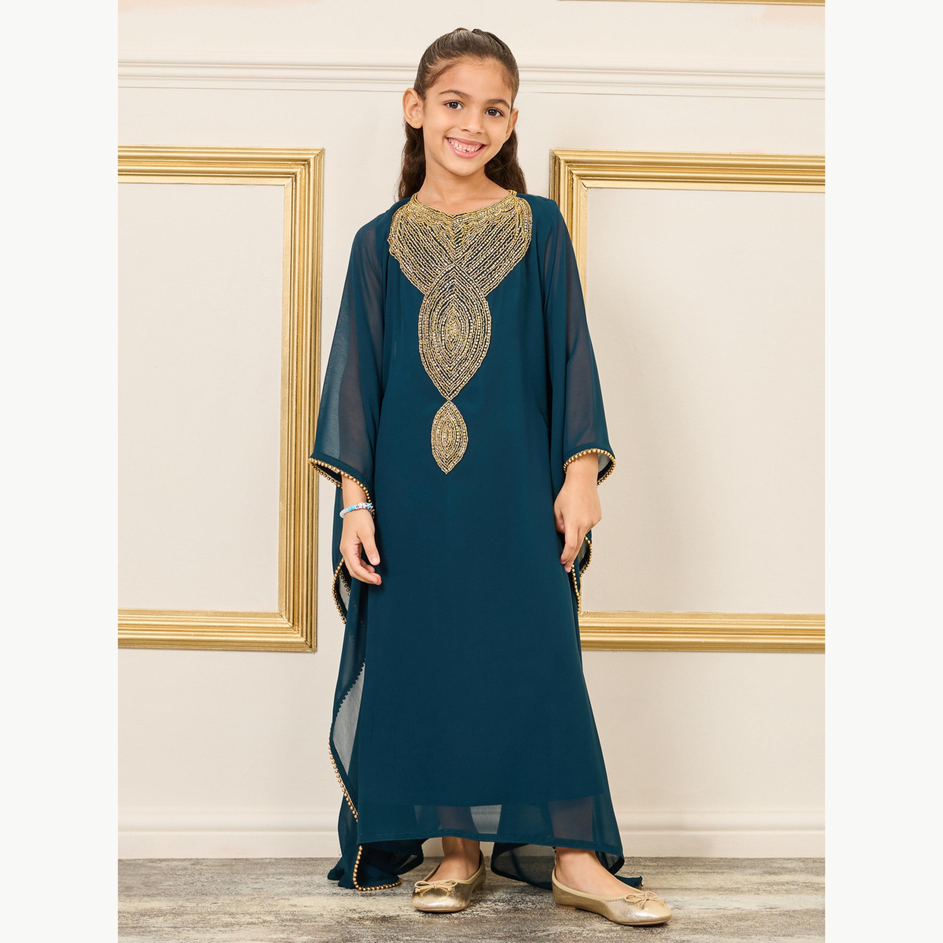 Maxim Creation X Styli V Neck Embellished Kaftan-girls-clothing-dressesandjumpsuits-image-1
